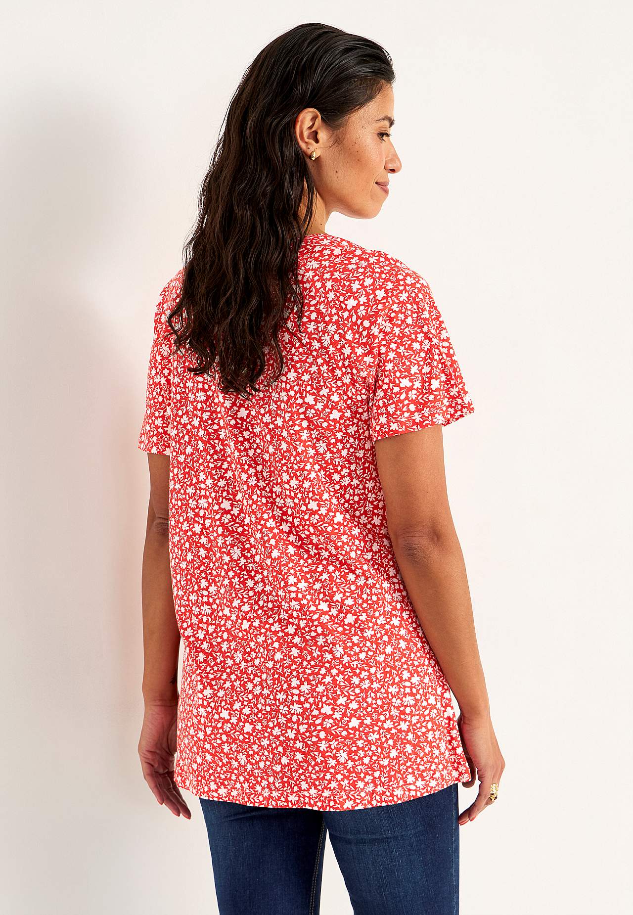 Kleine bloemen jersey tuniek