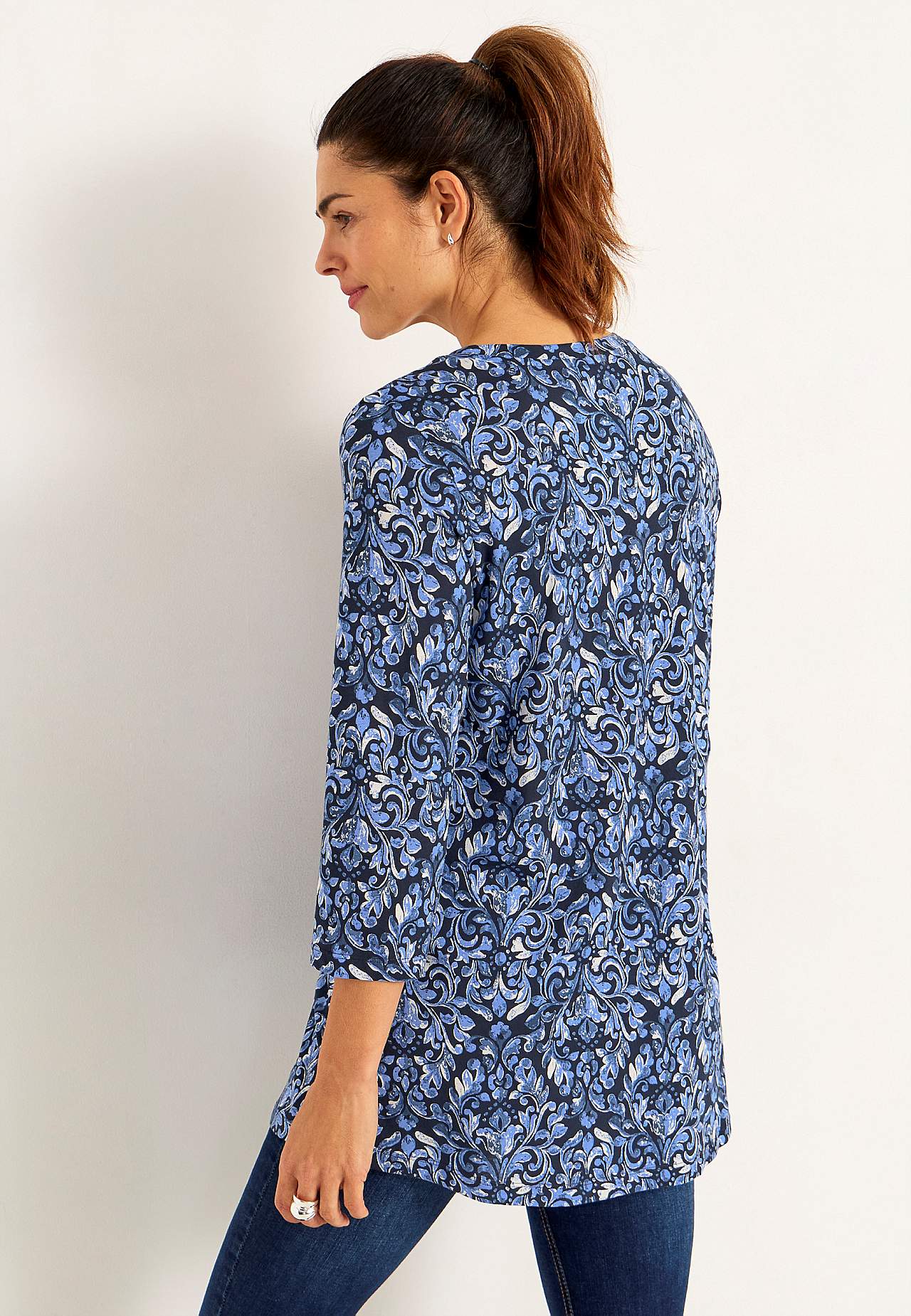 Jersey tuniek met 3/4 mouw