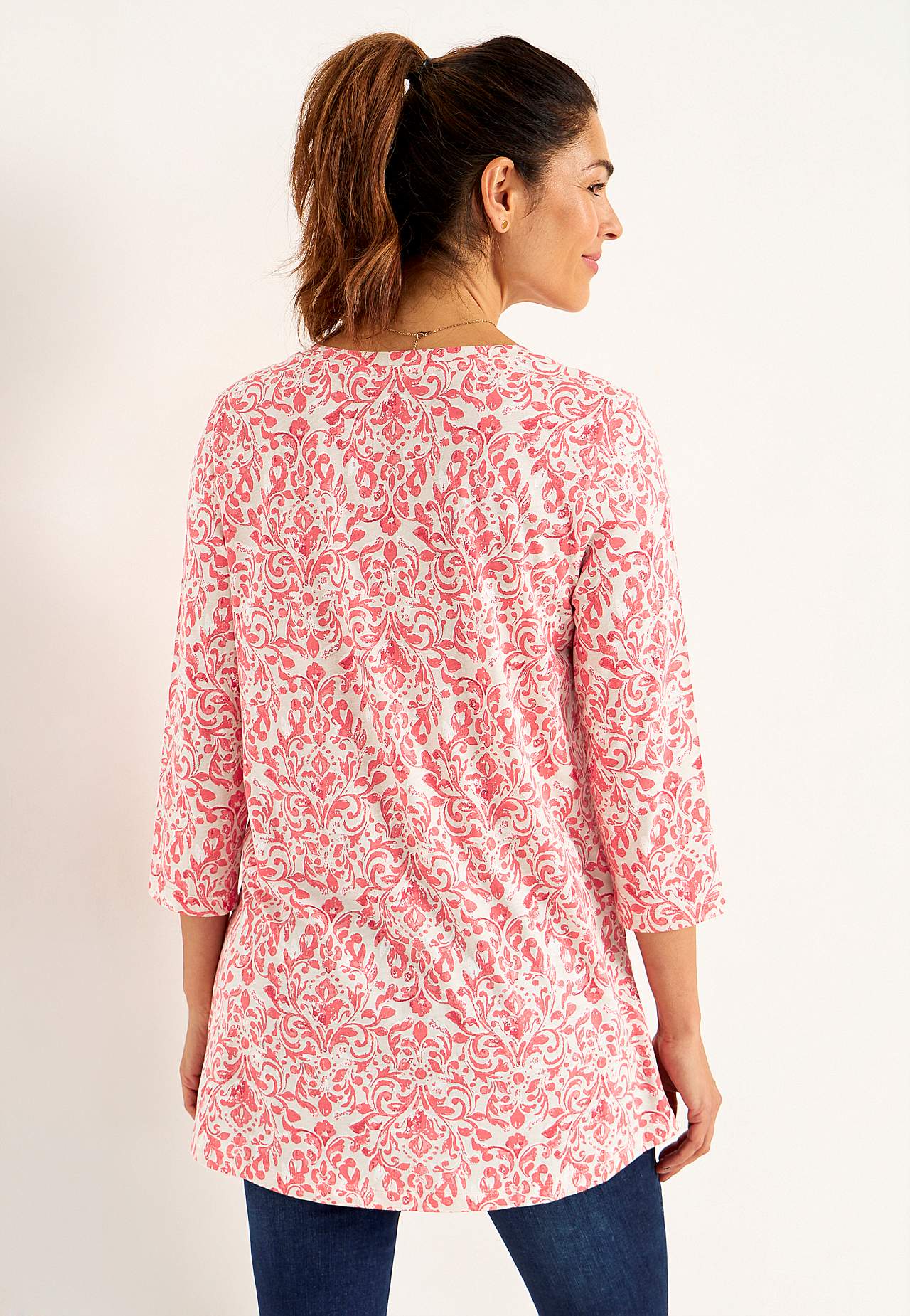 Jersey tuniek met 3/4 mouw
