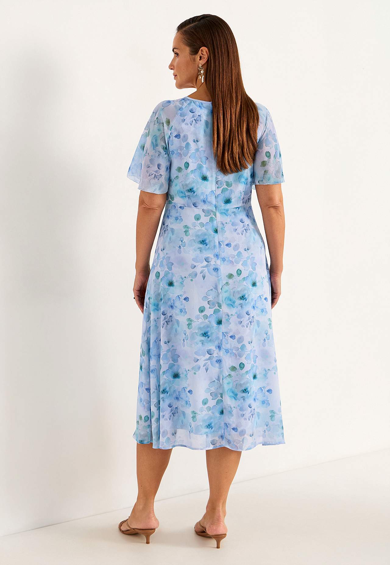 Bloemige chiffon-jurk