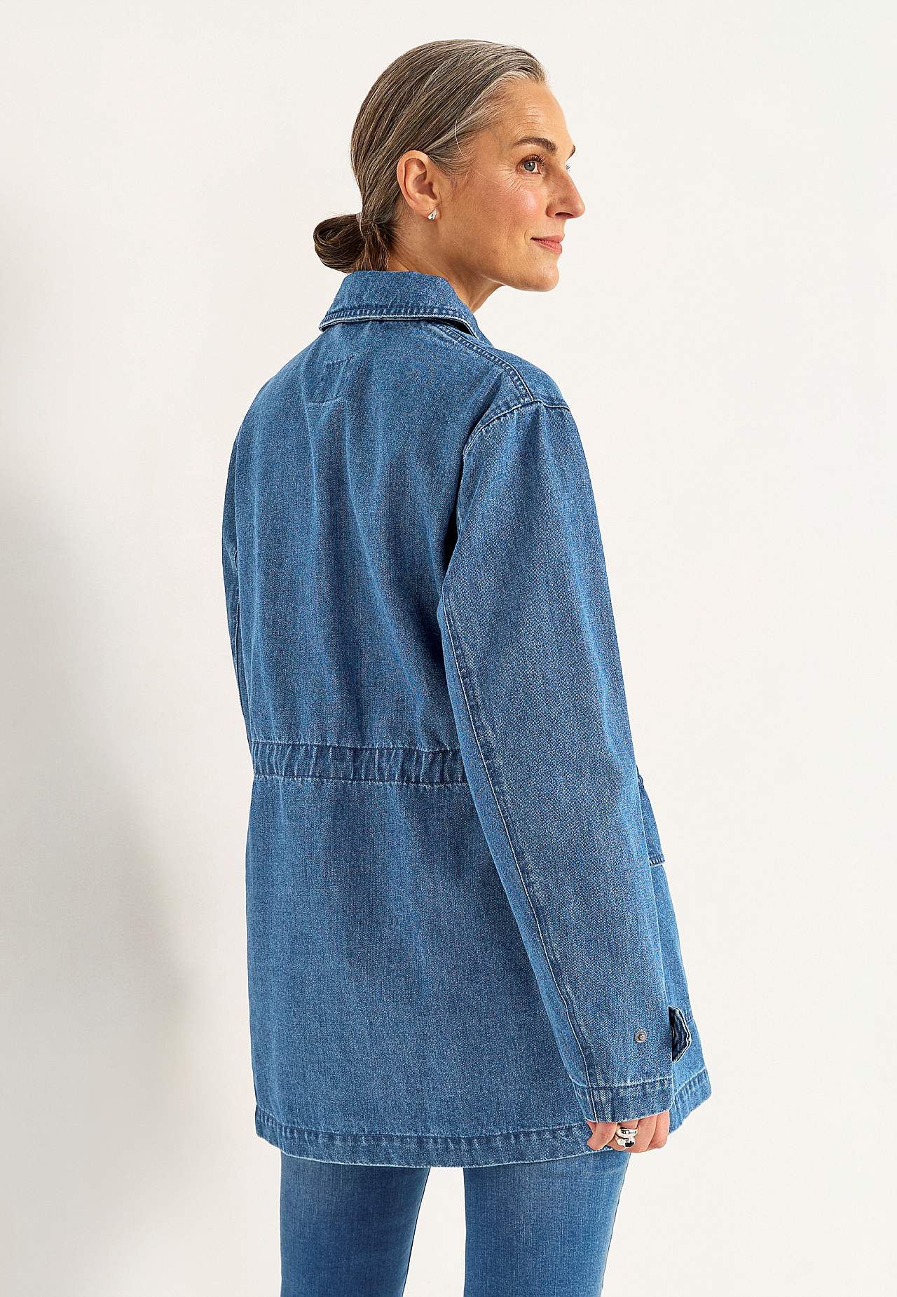 Denim jas met rits
