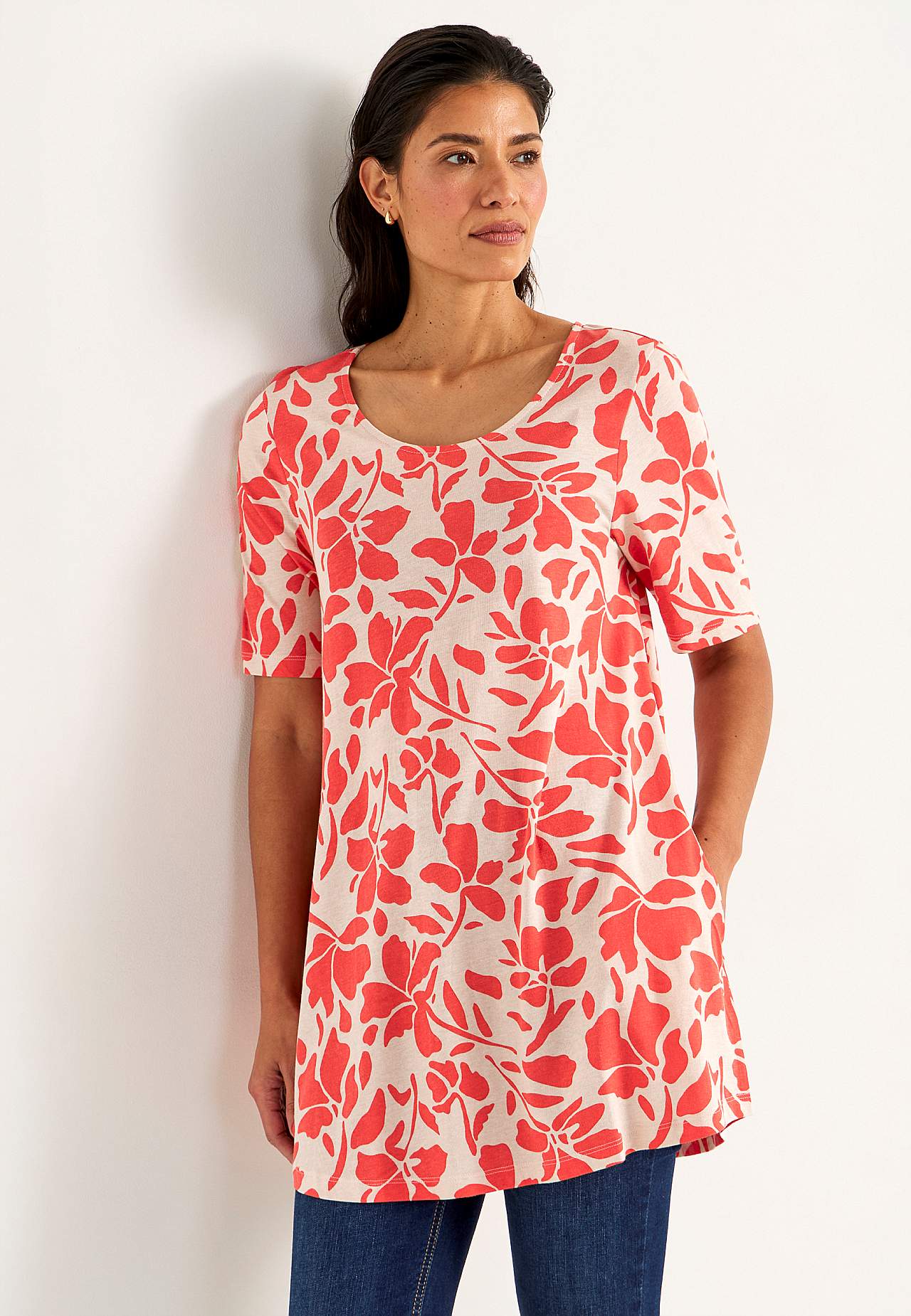 Jersey tuniek met zakken