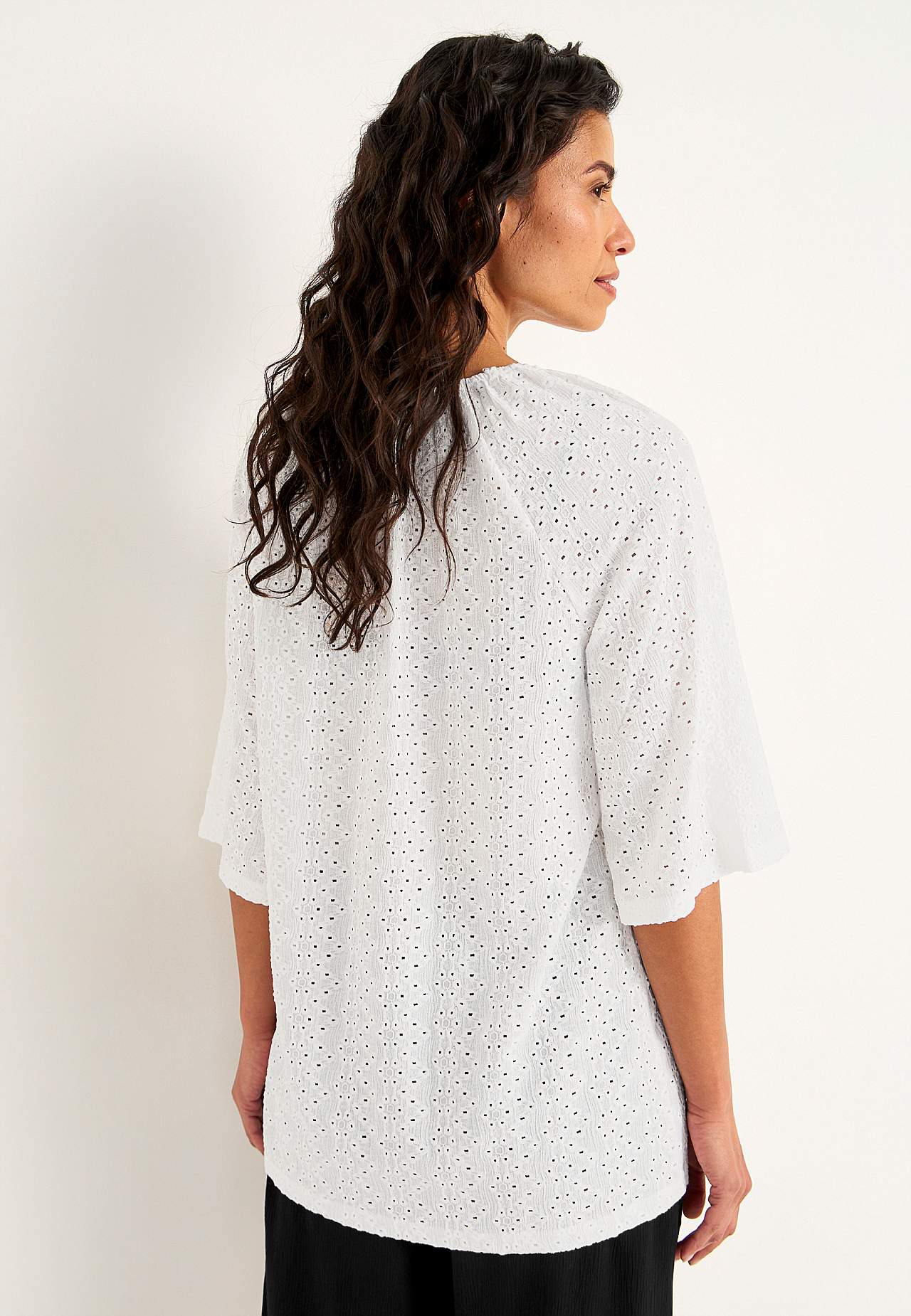 Jersey tuniek met borduurwerk met gaten