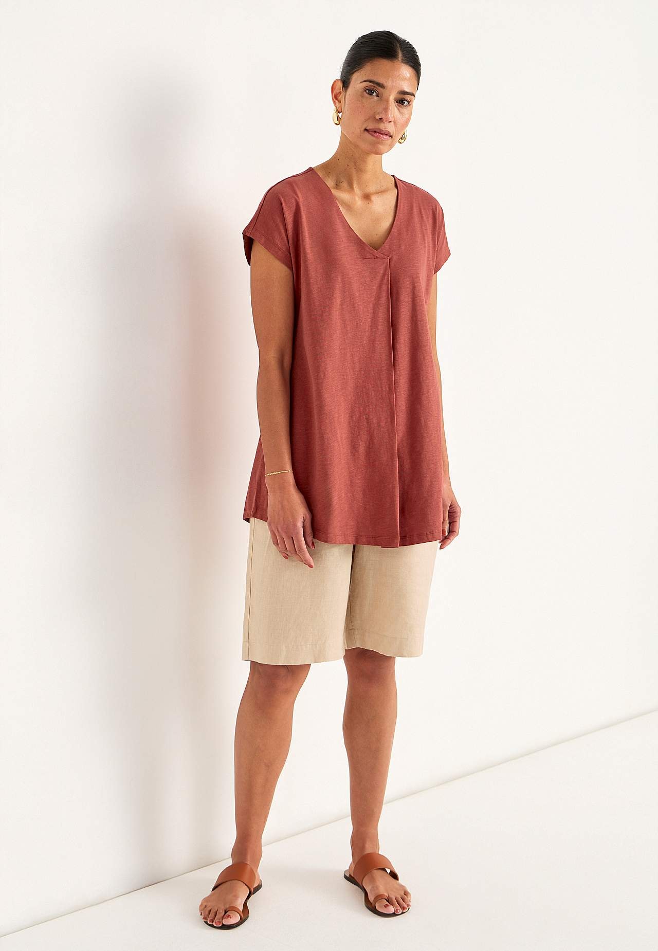 Jersey tuniek met korte mouwen