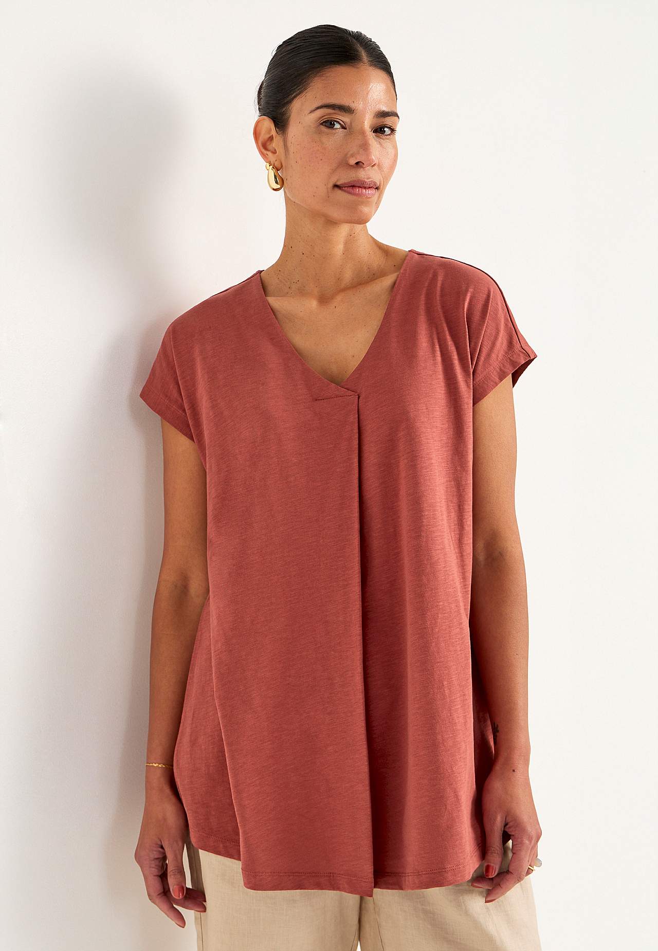 Jersey tuniek met korte mouwen
