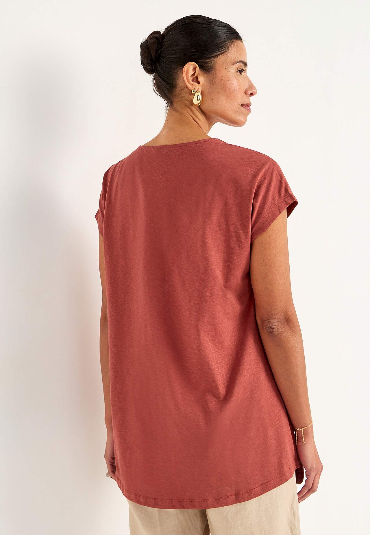 Jersey tuniek met korte mouwen