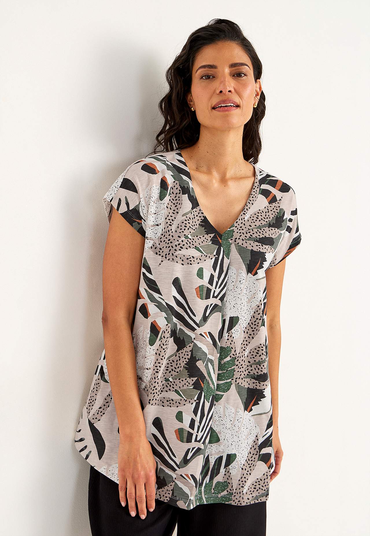 Jersey tuniek met korte mouwen