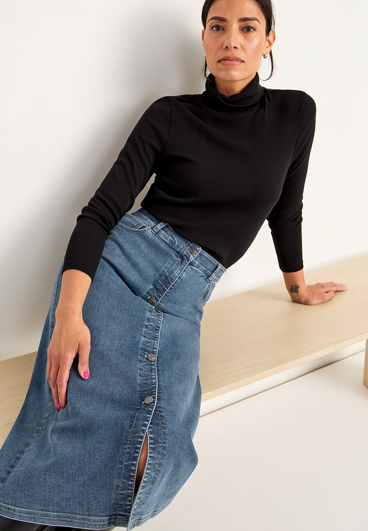 Superstretch denim rok