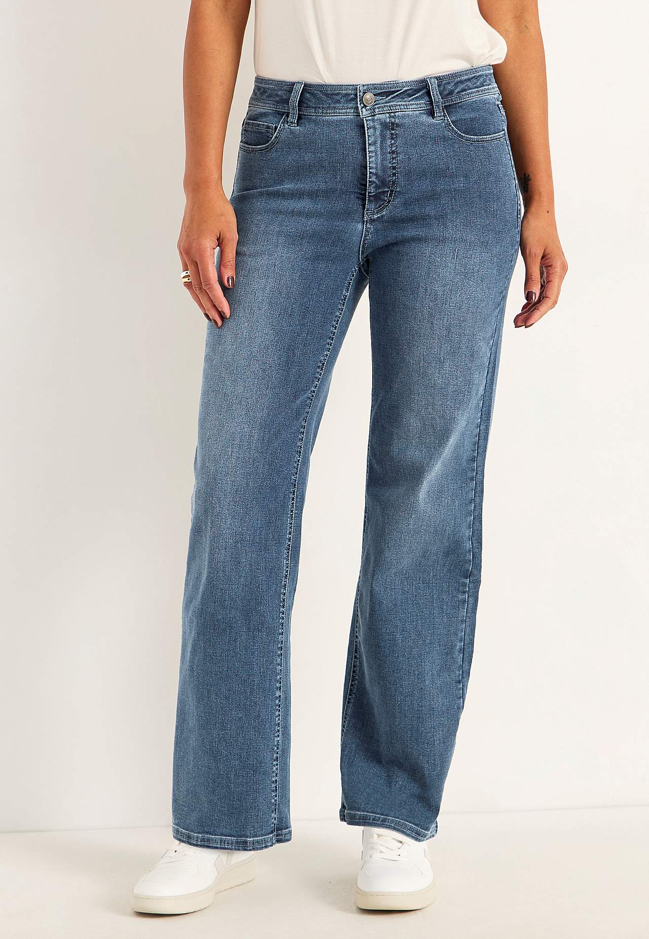 Wijde spijkerbroek van superstretch denim