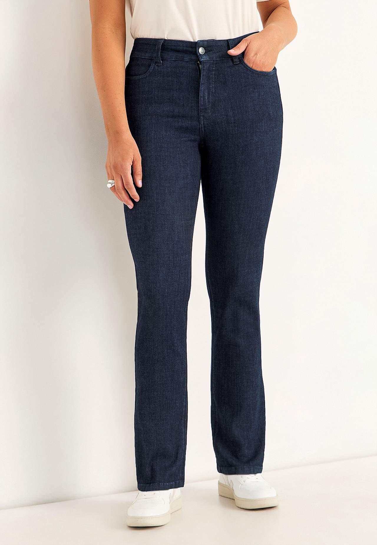 Wijde spijkerbroek van superstretch denim