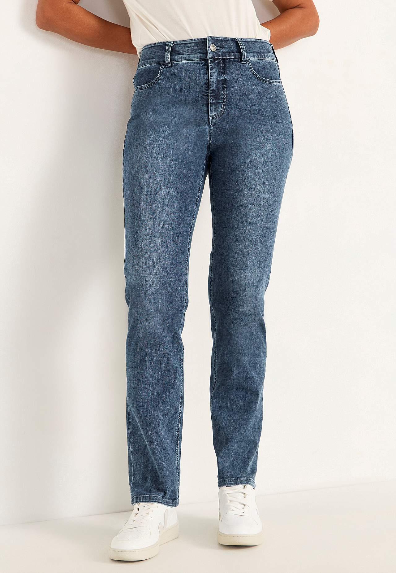 Rechte spijkerbroek van superstretch denim