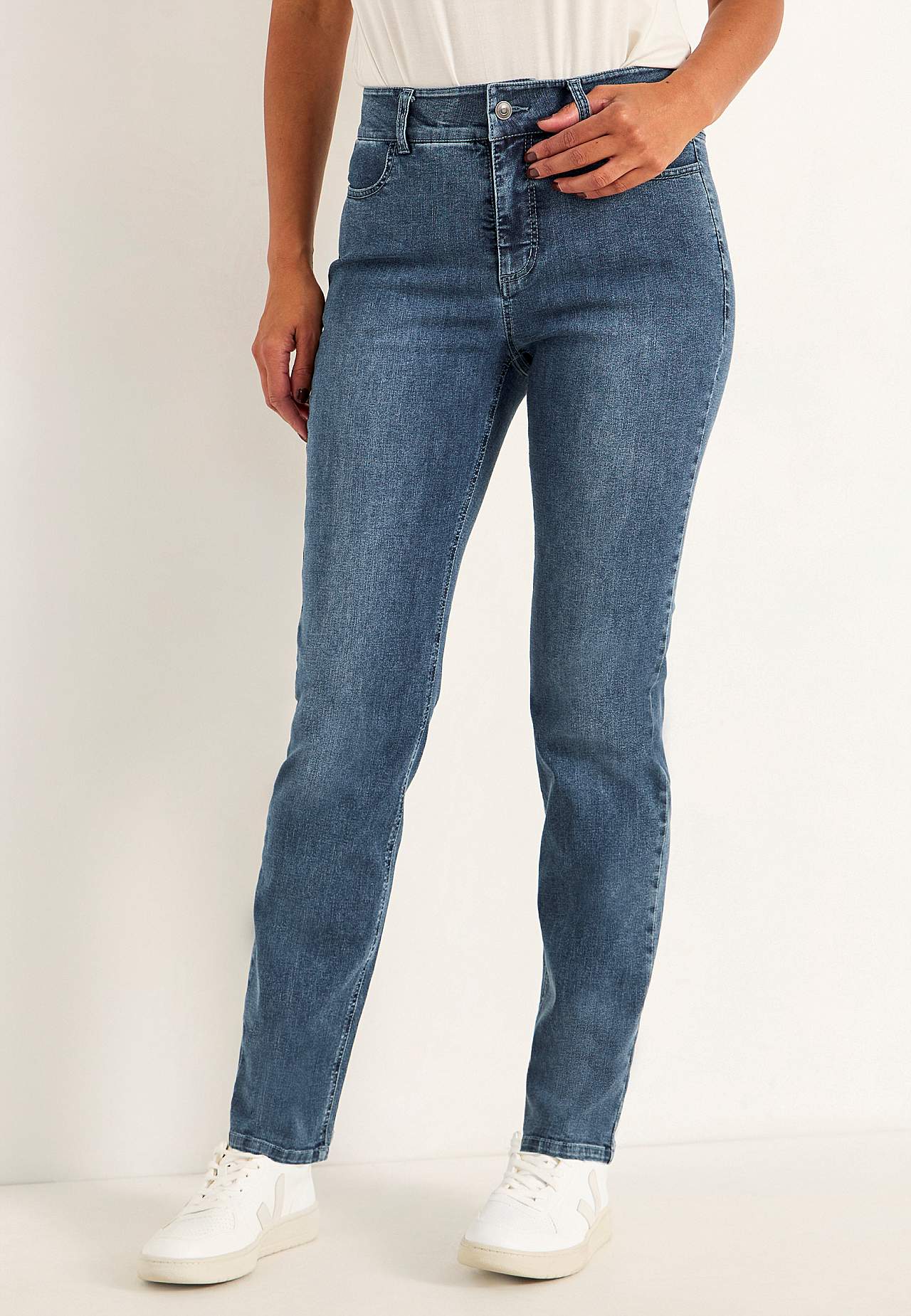 Rechte spijkerbroek van superstretch denim