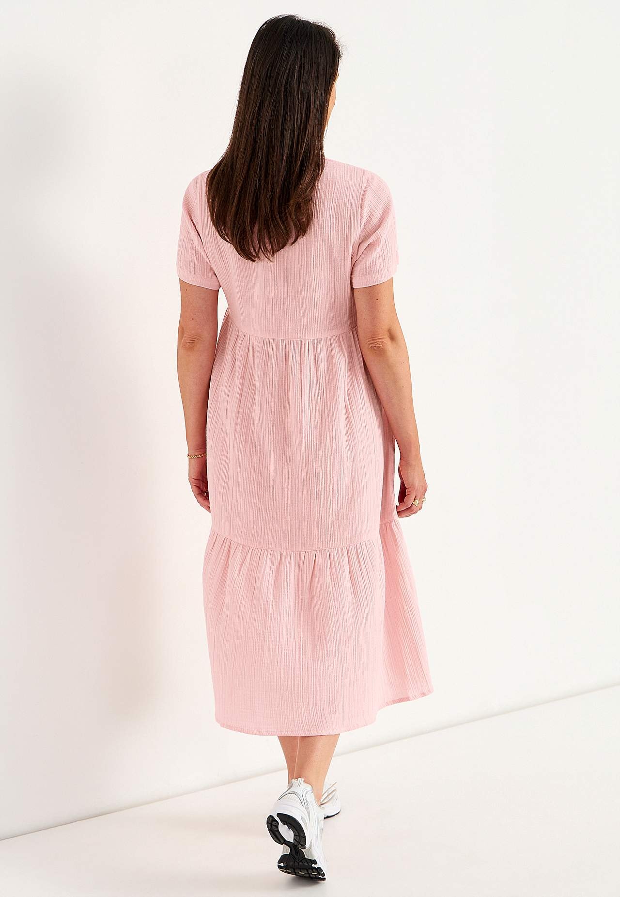 Jurk van gekreukt katoen