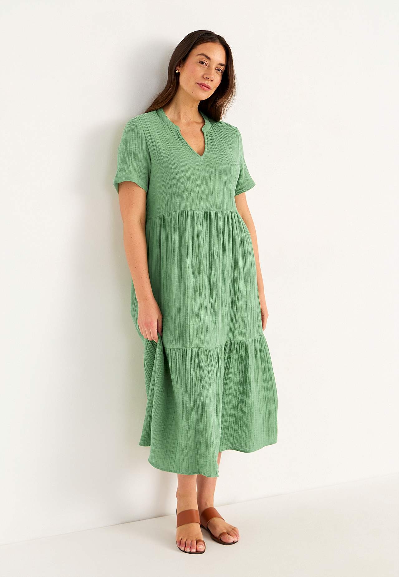 Jurk van gekreukt katoen