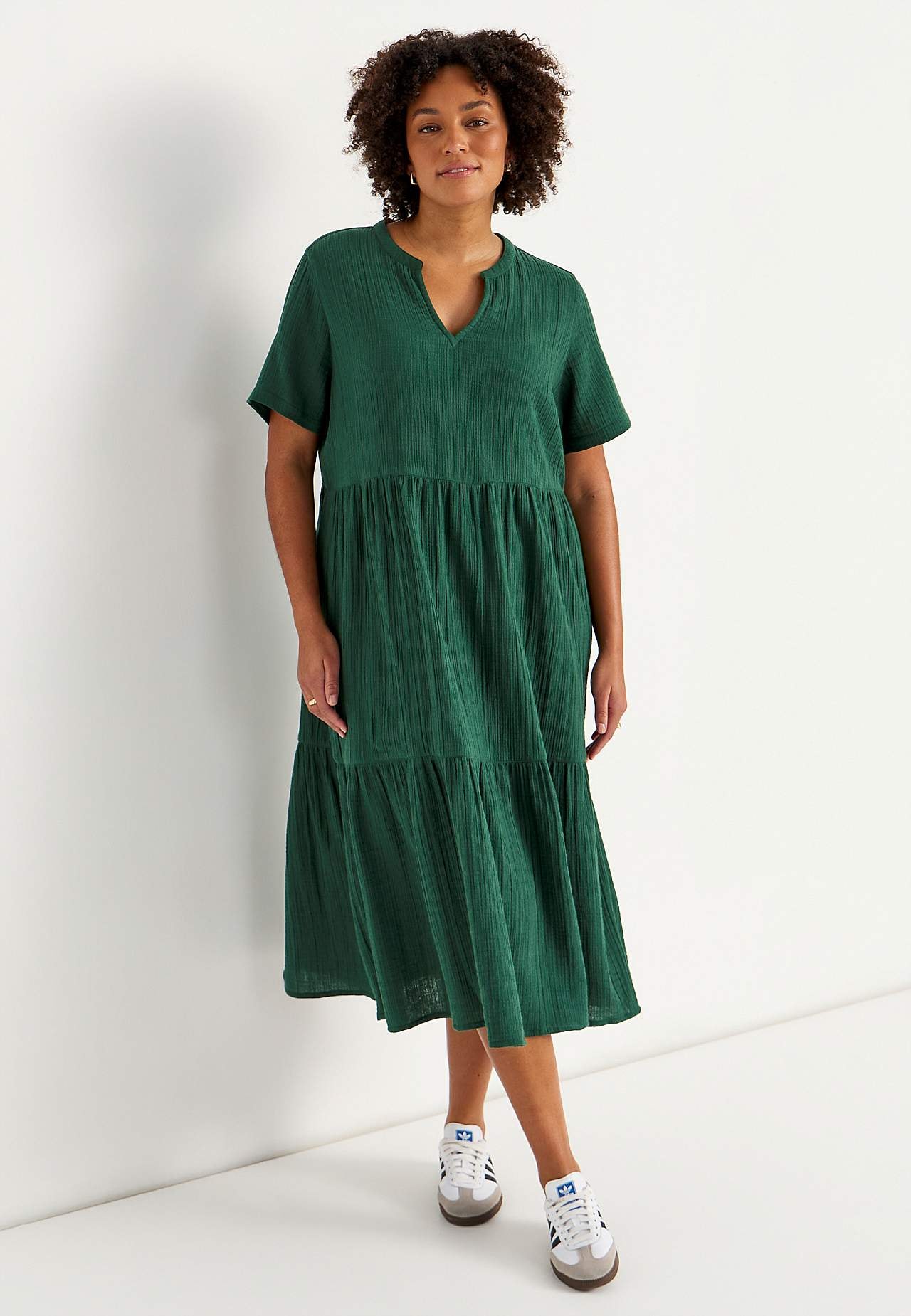 Jurk van gekreukt katoen