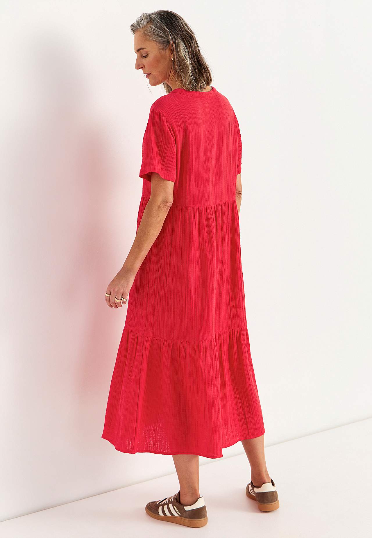 Jurk van gekreukt katoen