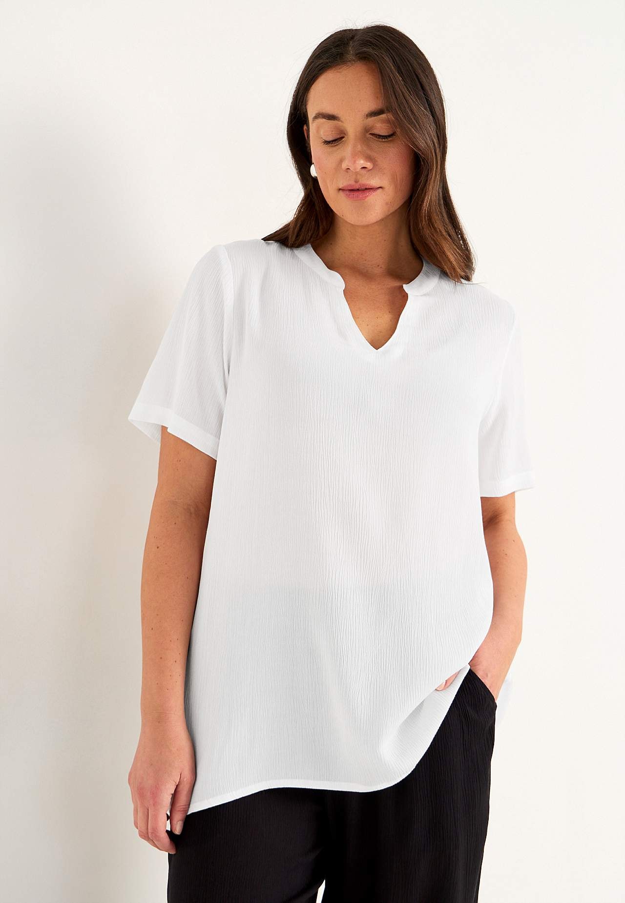 Van crèpe tuniek