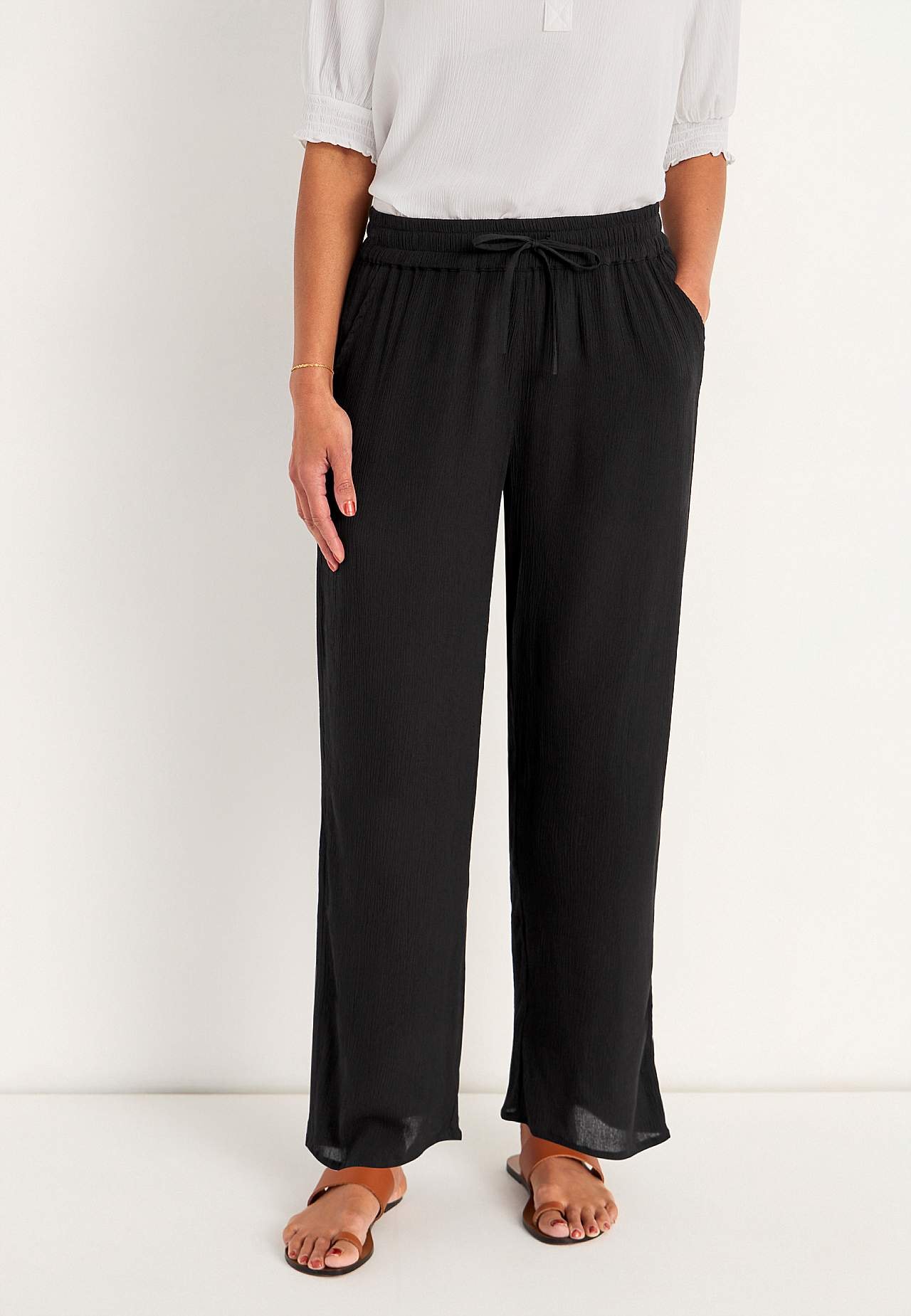 Broek van viscose-crêpe