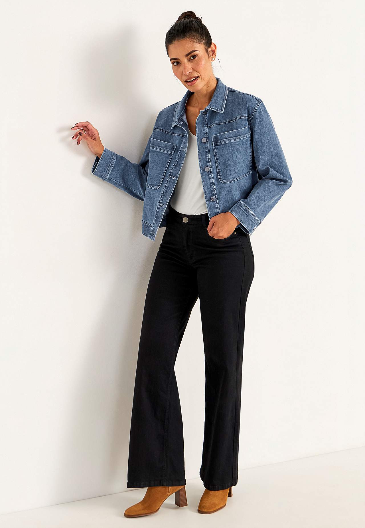 Denim jas met rek