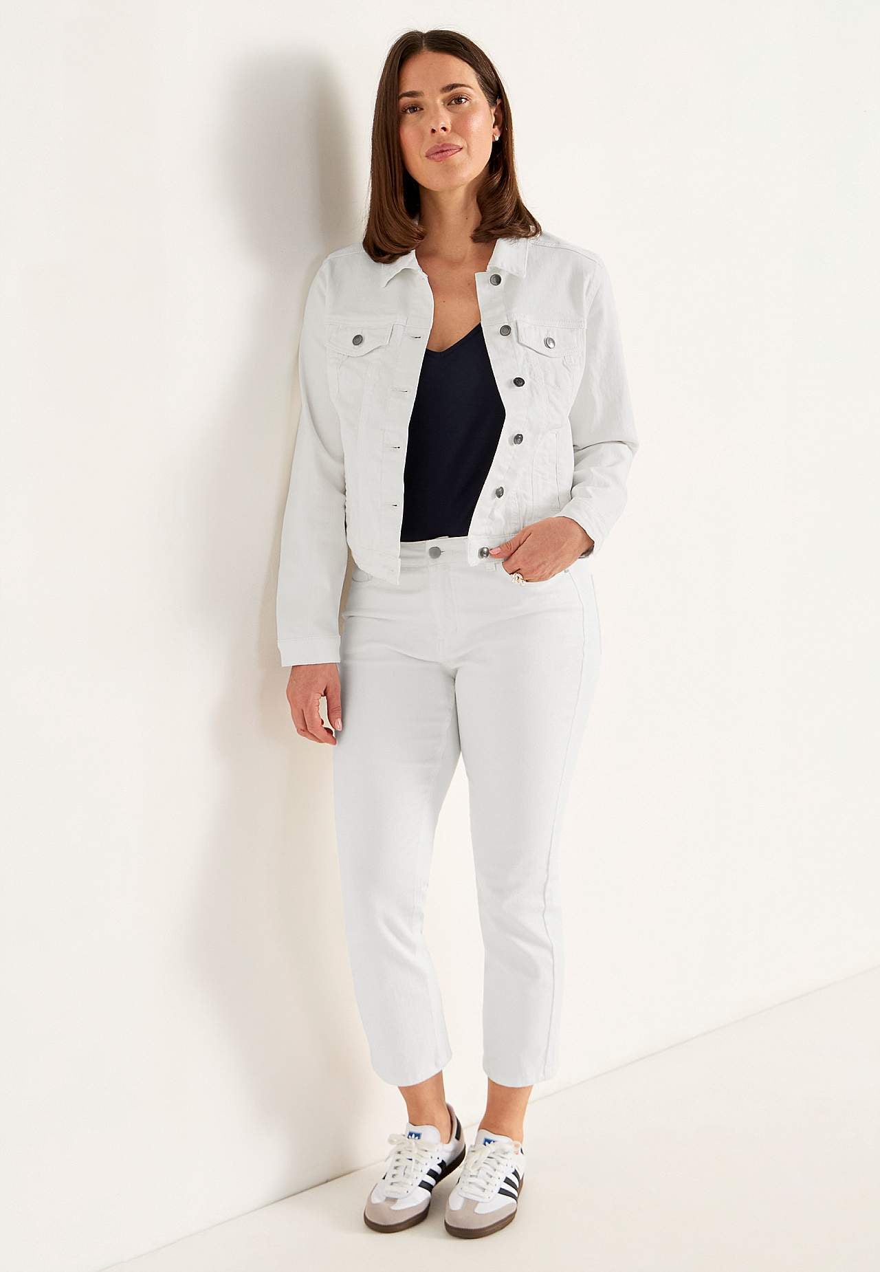 Elastische denim jas