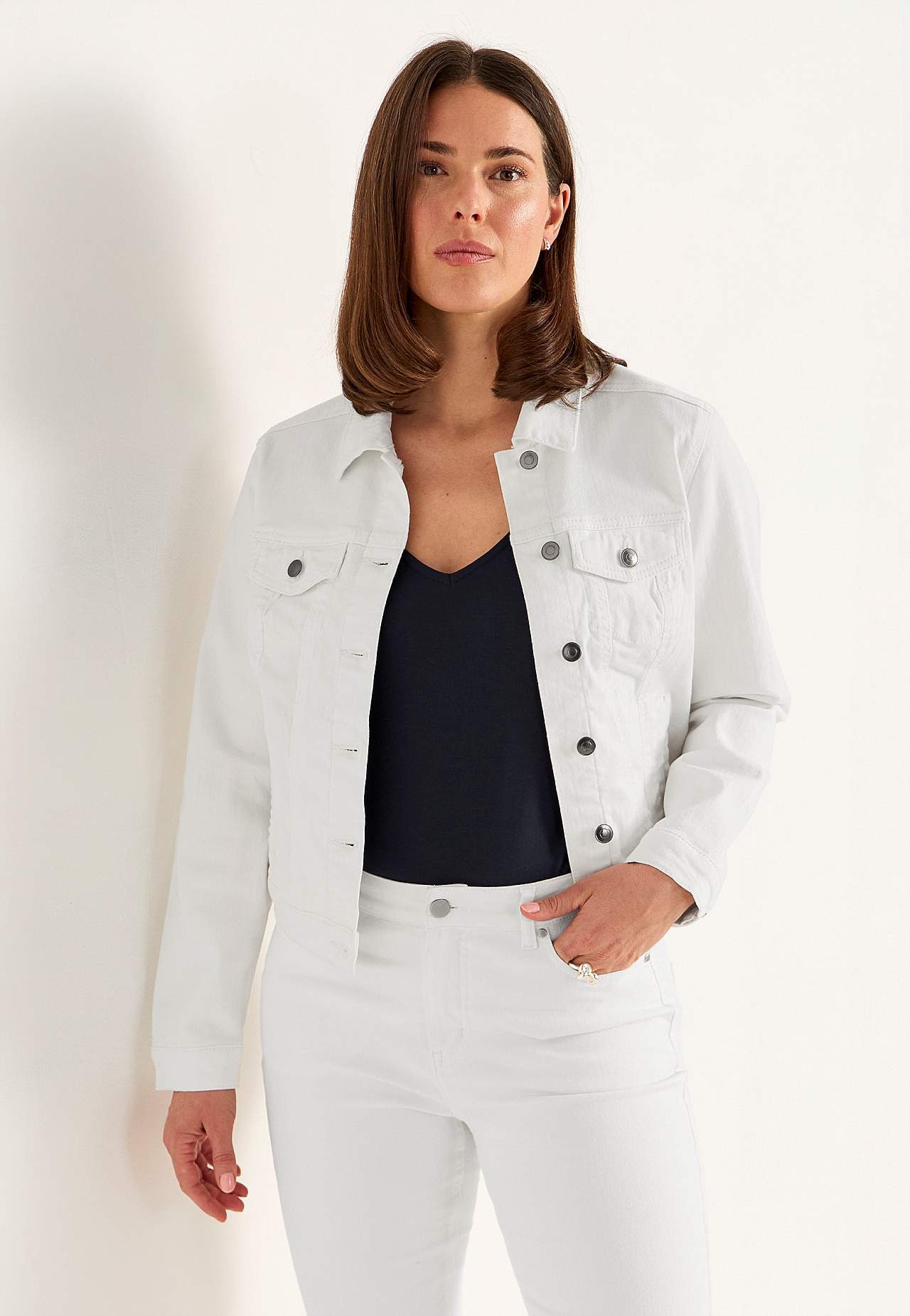 Elastische denim jas