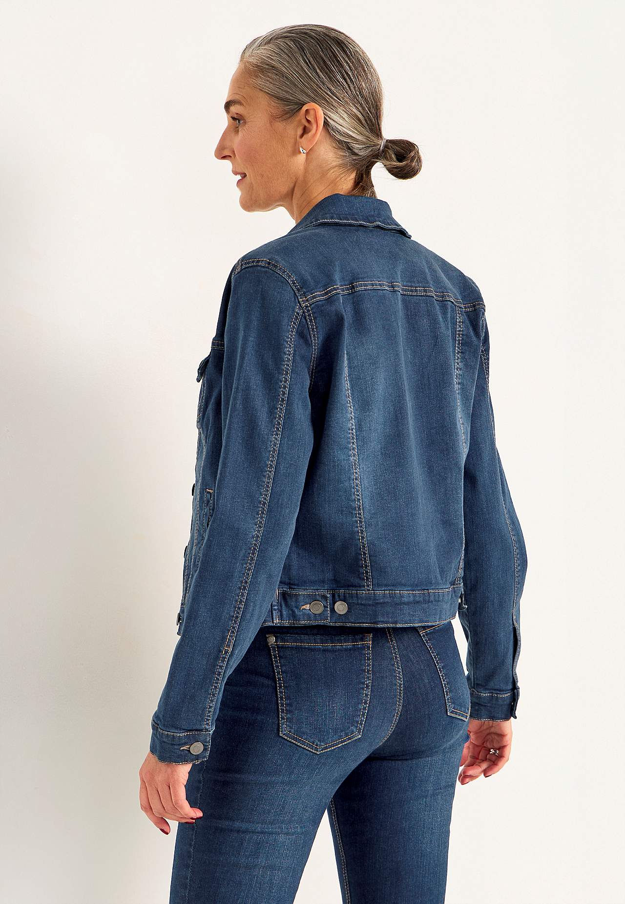 Elastische denim jas