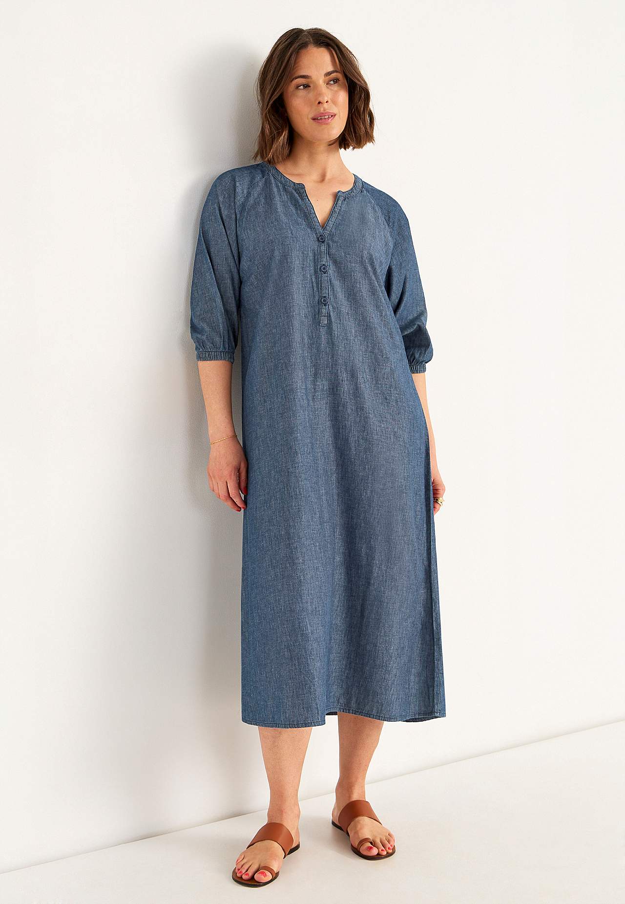 Denim jurk met knoppen