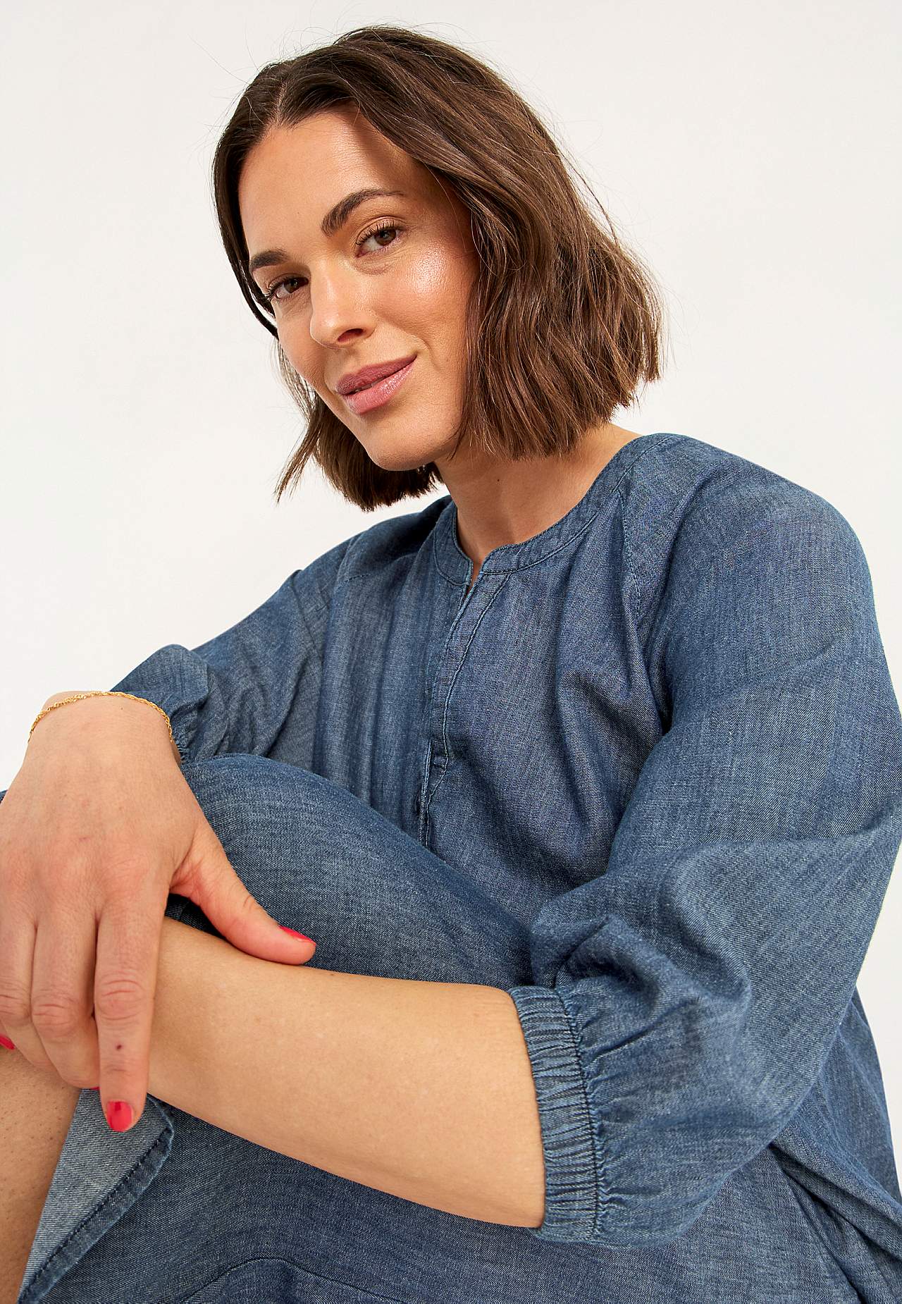 Denim jurk met knoppen