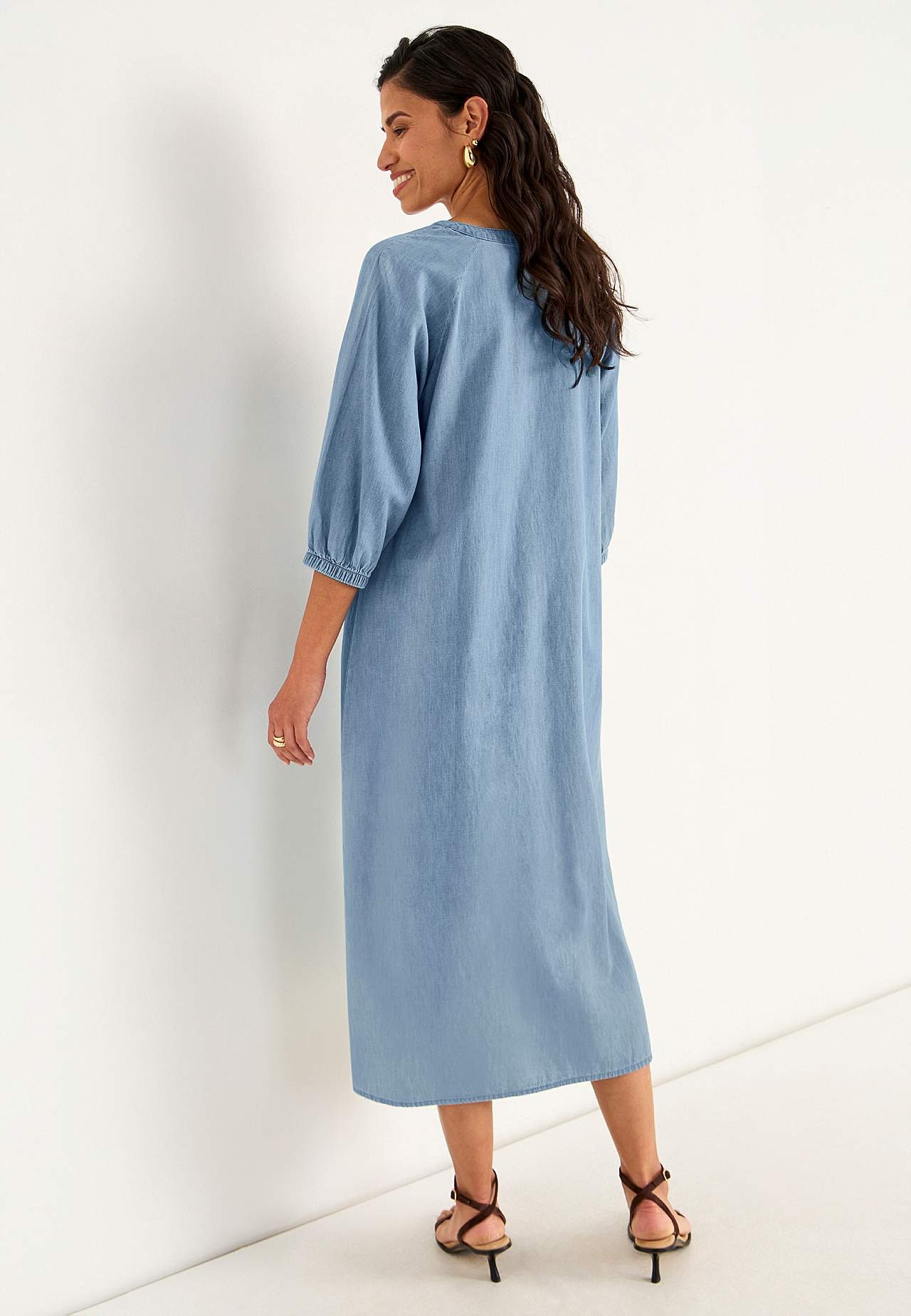 Denim jurk met knoppen