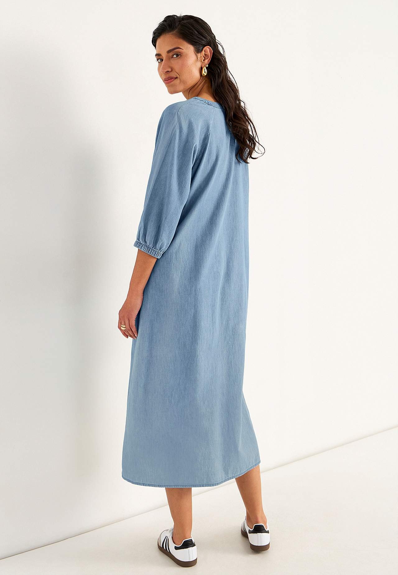 Denim jurk met knoppen
