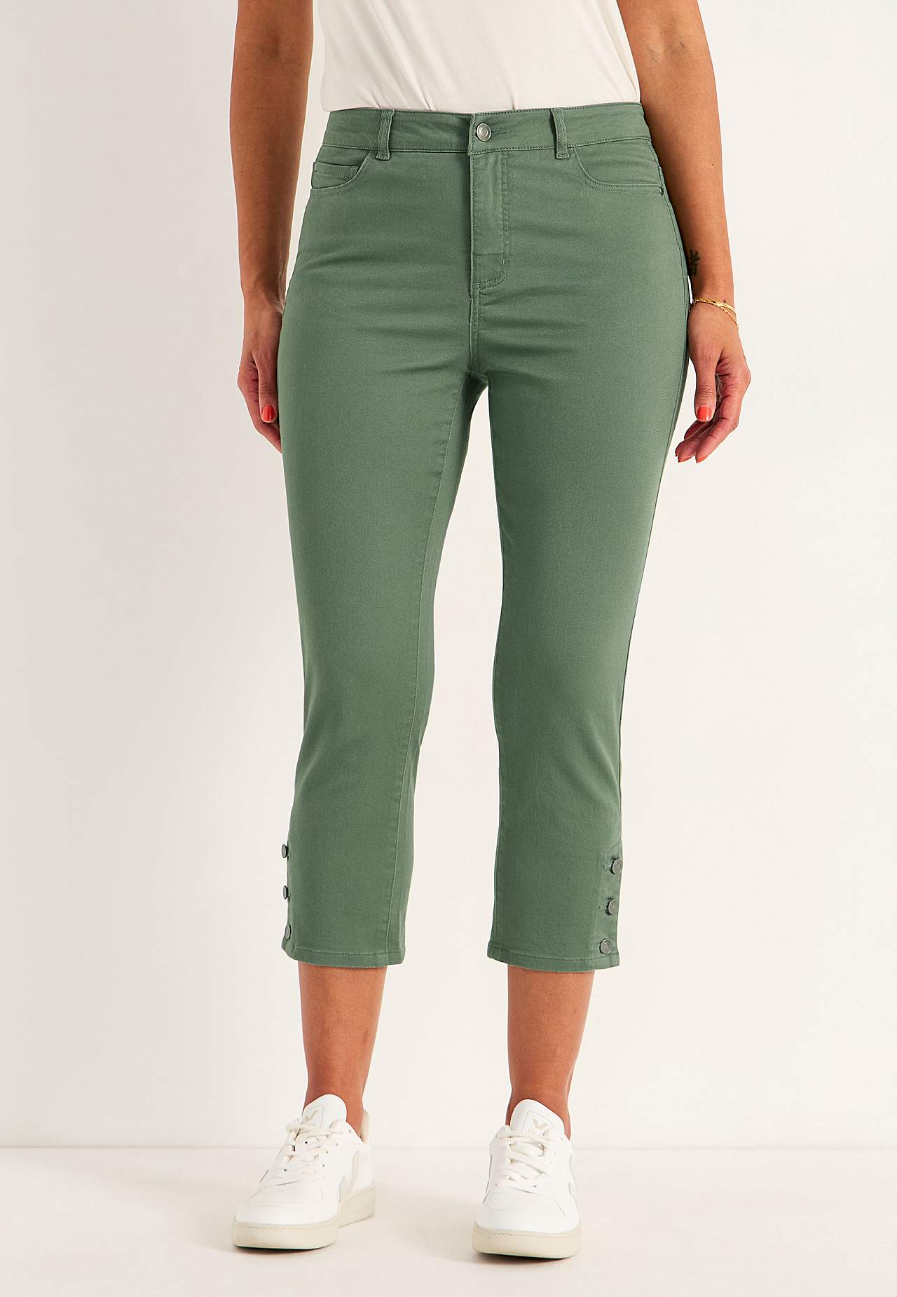 Cropped jeans met vijf zakken ontwerp