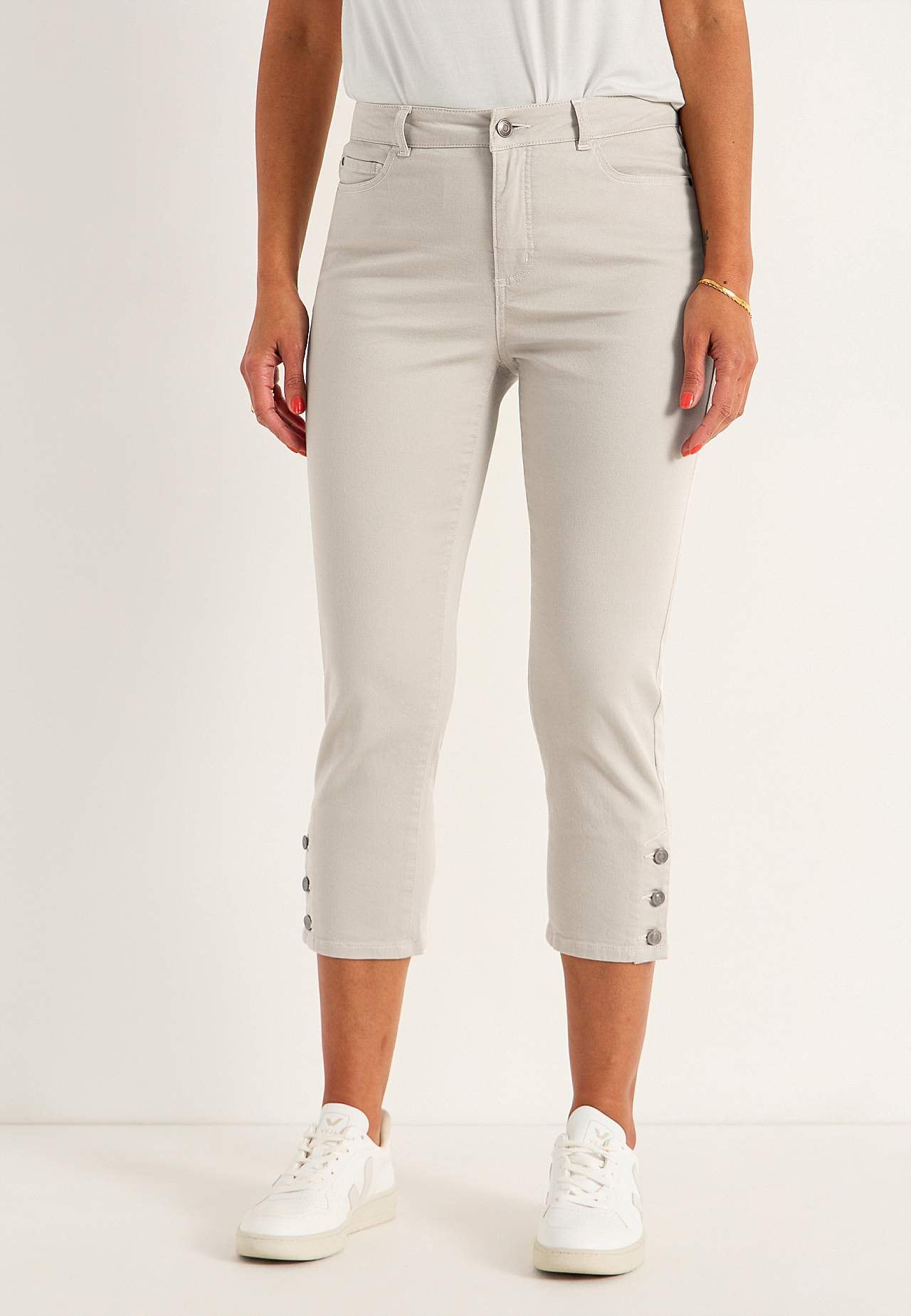 Cropped jeans met vijf zakken ontwerp