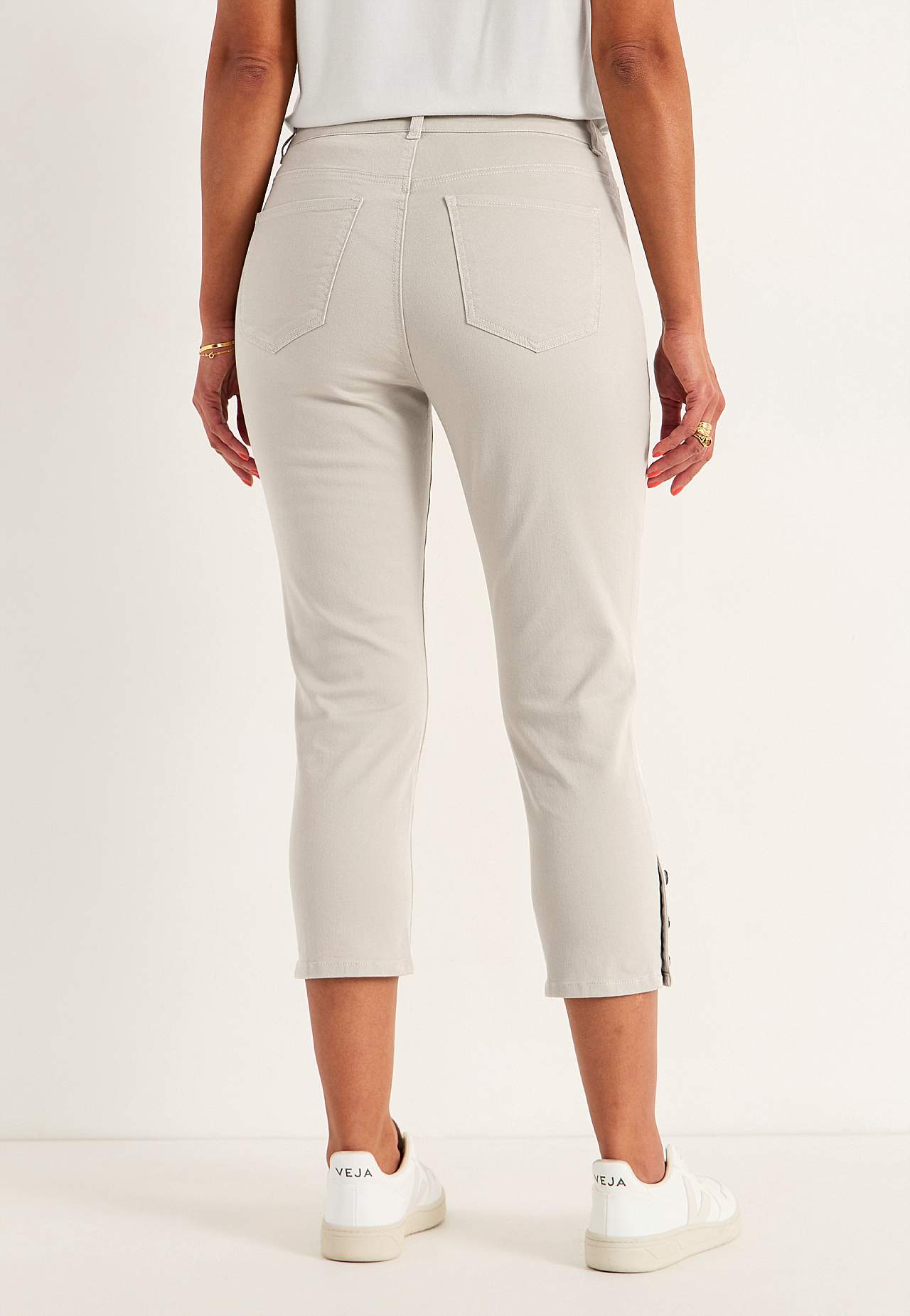Cropped jeans met vijf zakken ontwerp
