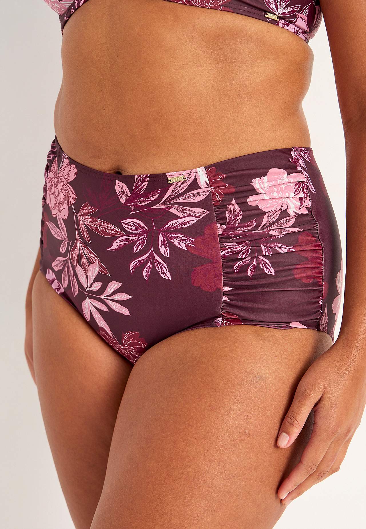 Bikinibroekje met patroon met hoge taille
