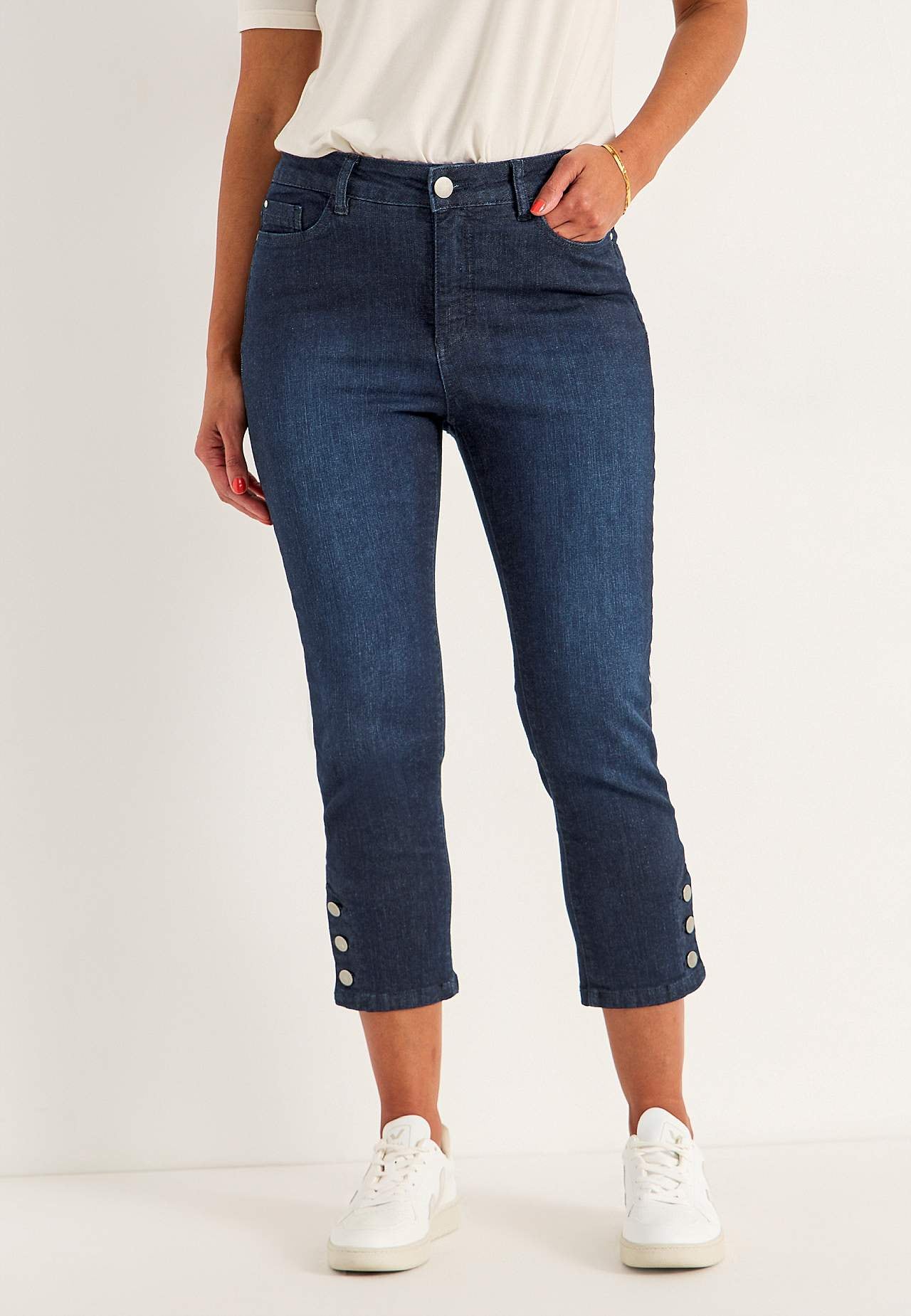 Cropped jeans met vijf zakken ontwerp