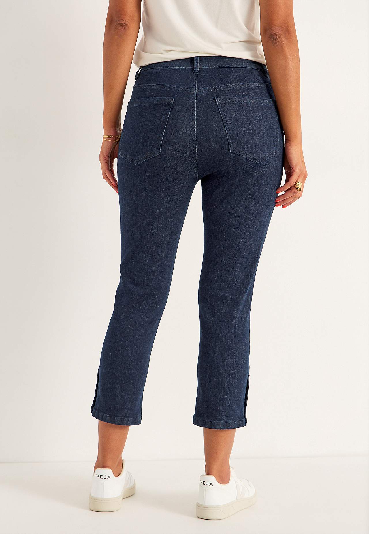 Cropped jeans met vijf zakken ontwerp