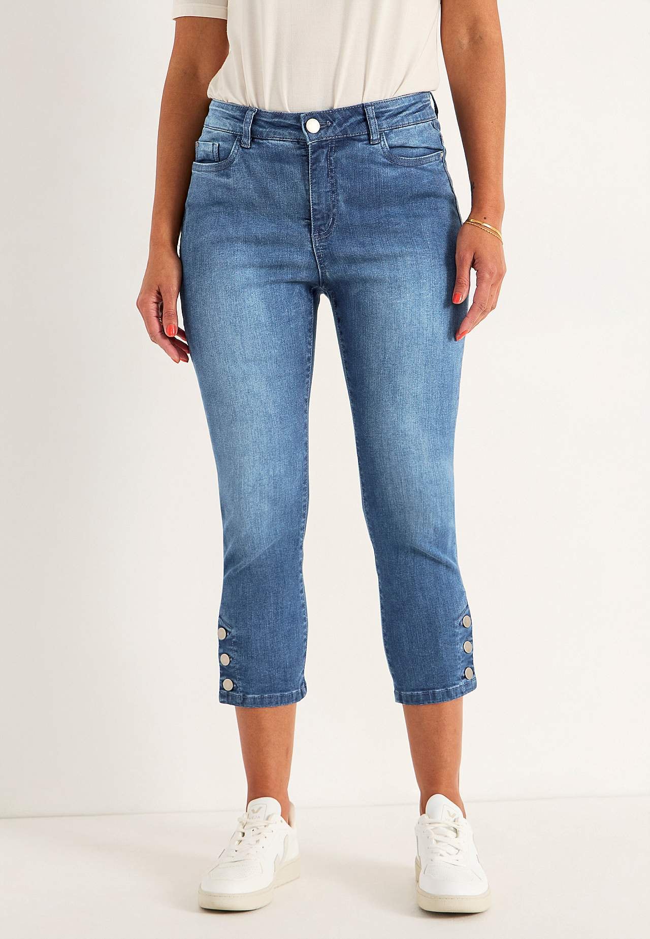 Cropped jeans met vijf zakken ontwerp
