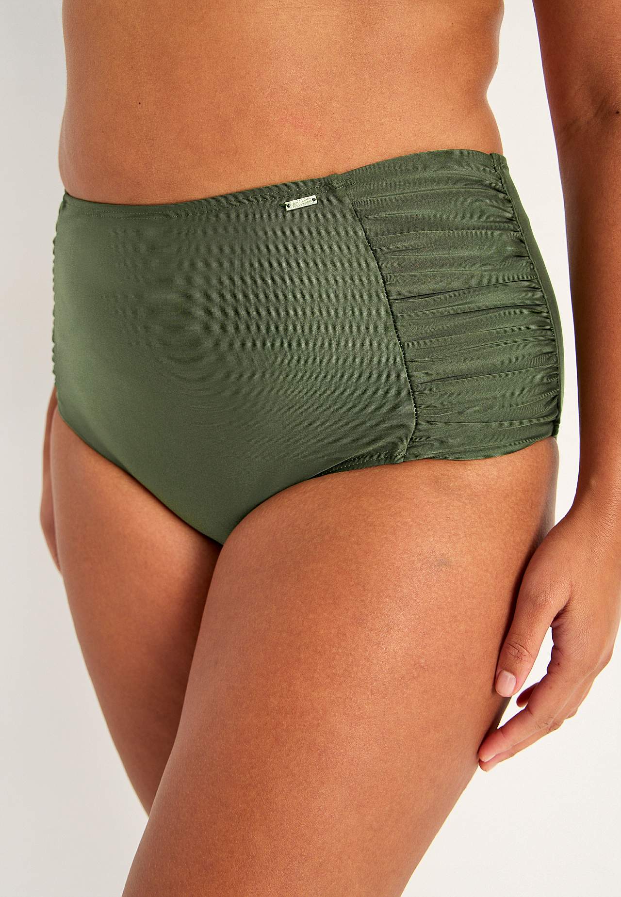 Eenkleurig bikinibroekje met hoge taille