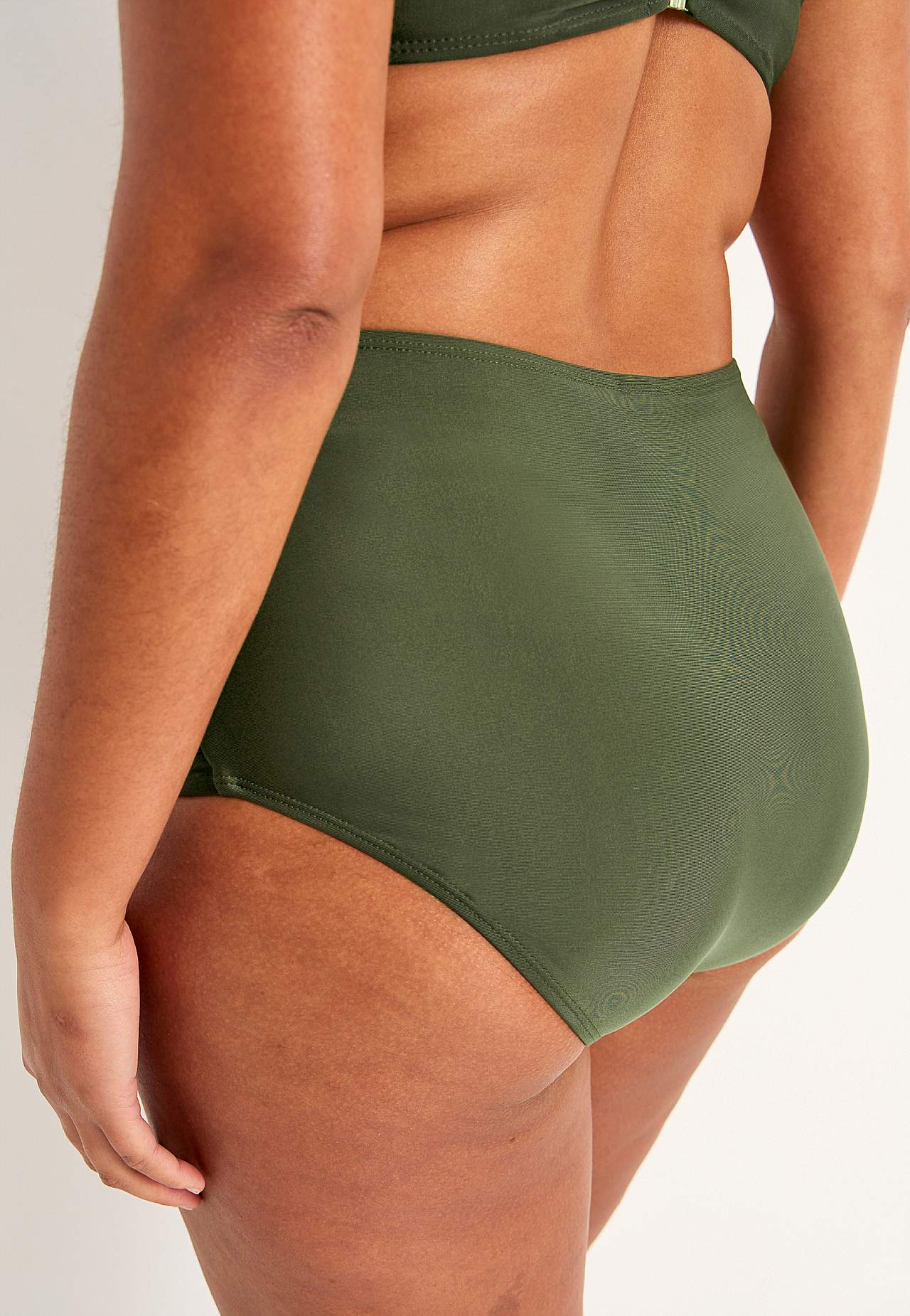 Eenkleurig bikinibroekje met hoge taille