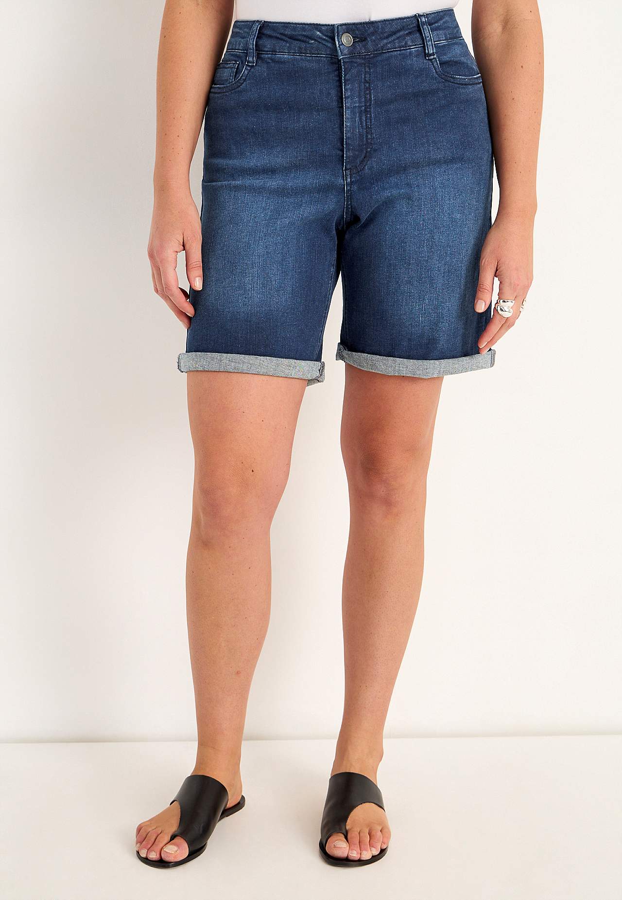 Jeansshort met comfortabelle rek
