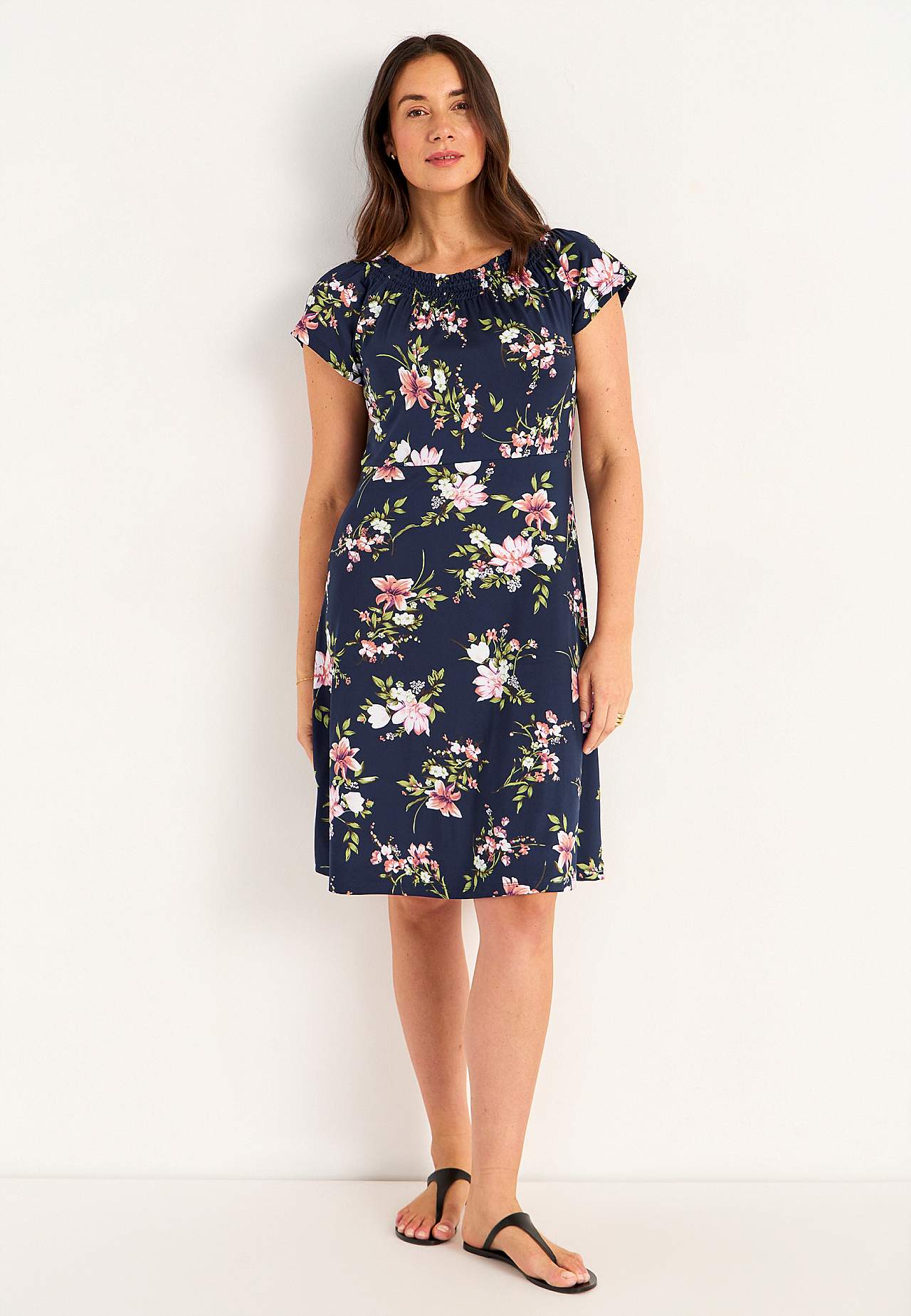 Jerseyjurk met een bloemenpatroon