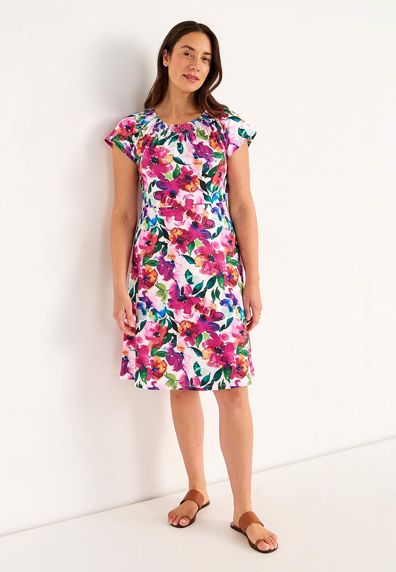 Jerseyjurk met een bloemenpatroon