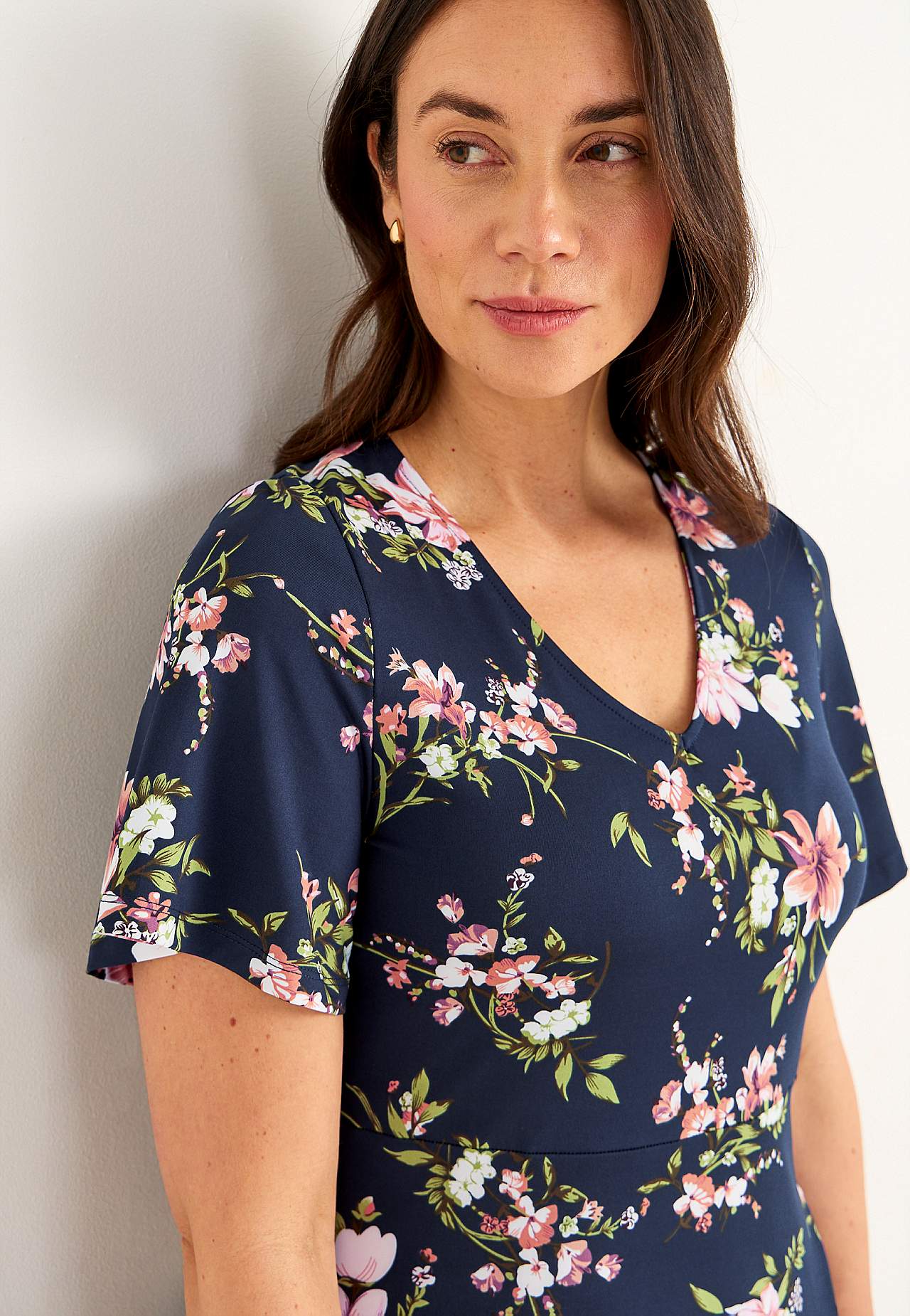 Jerseyjurk met een bloemenpatroon