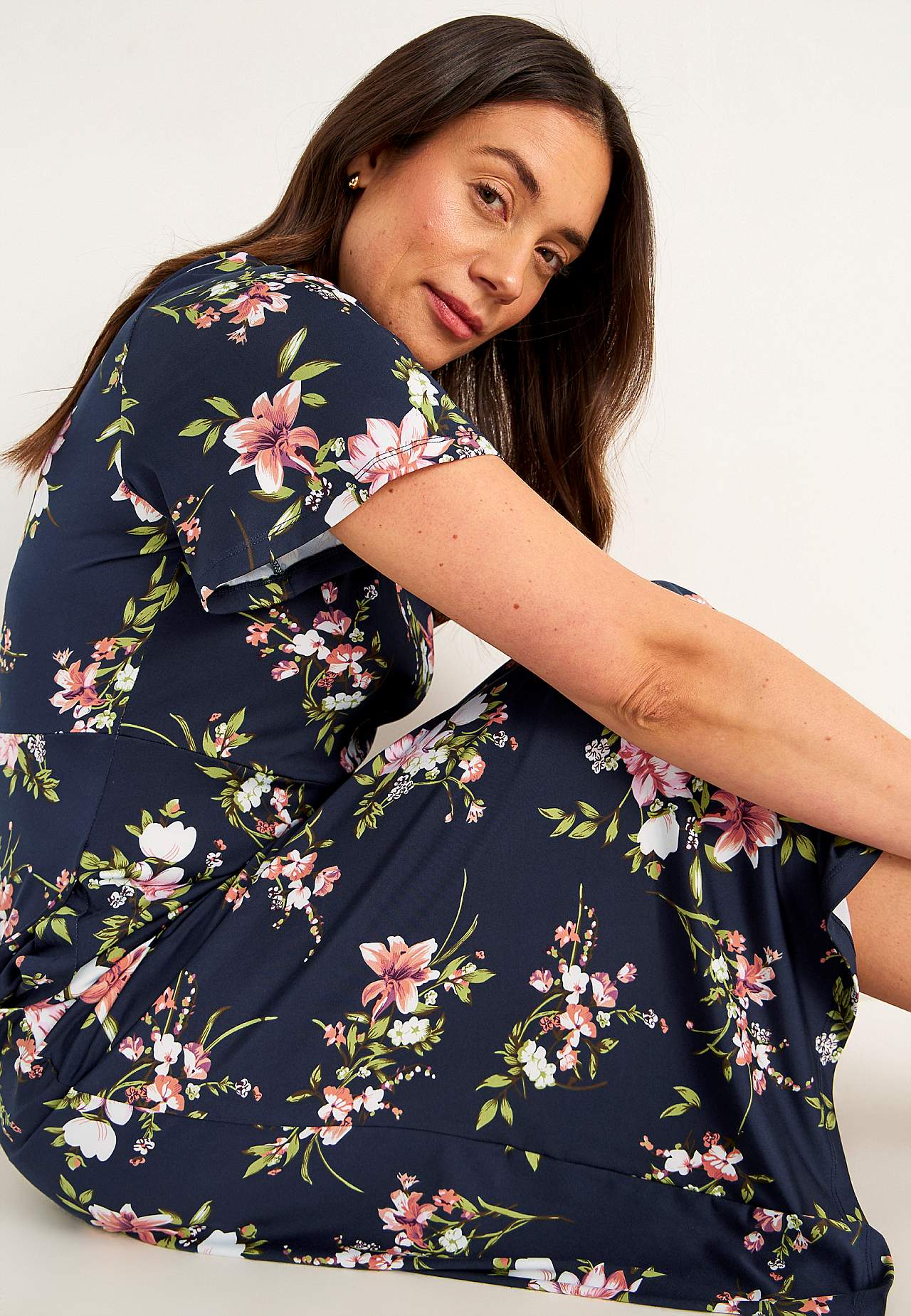 Jerseyjurk met een bloemenpatroon