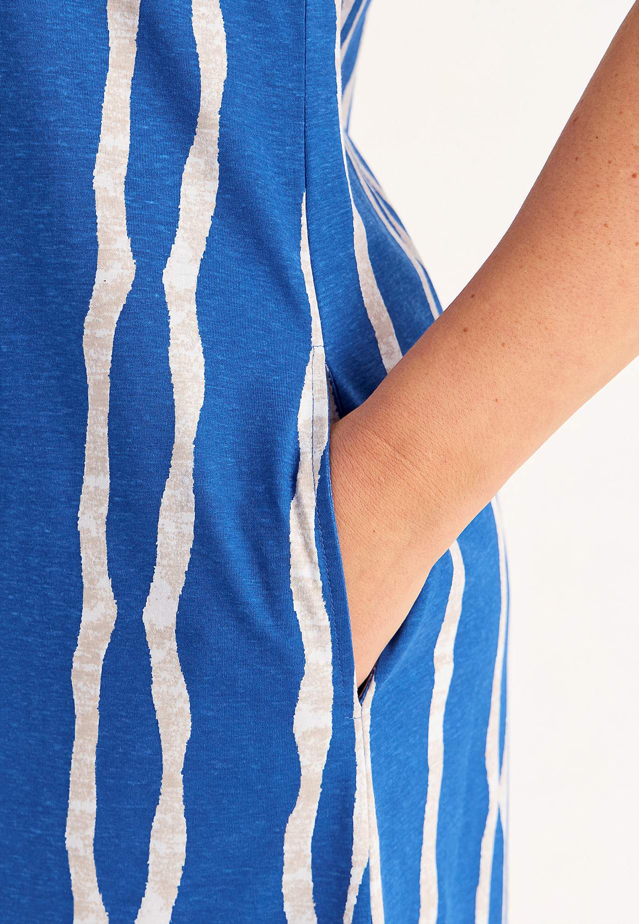 Jerseyjurk met patroon met zakken