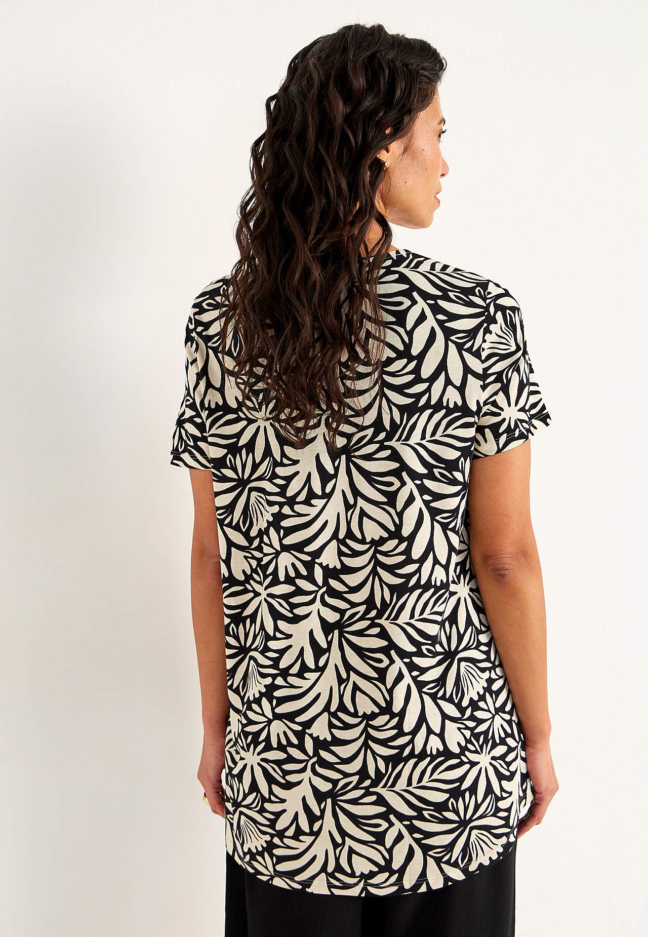 Jersey tuniek met flaterende plooi