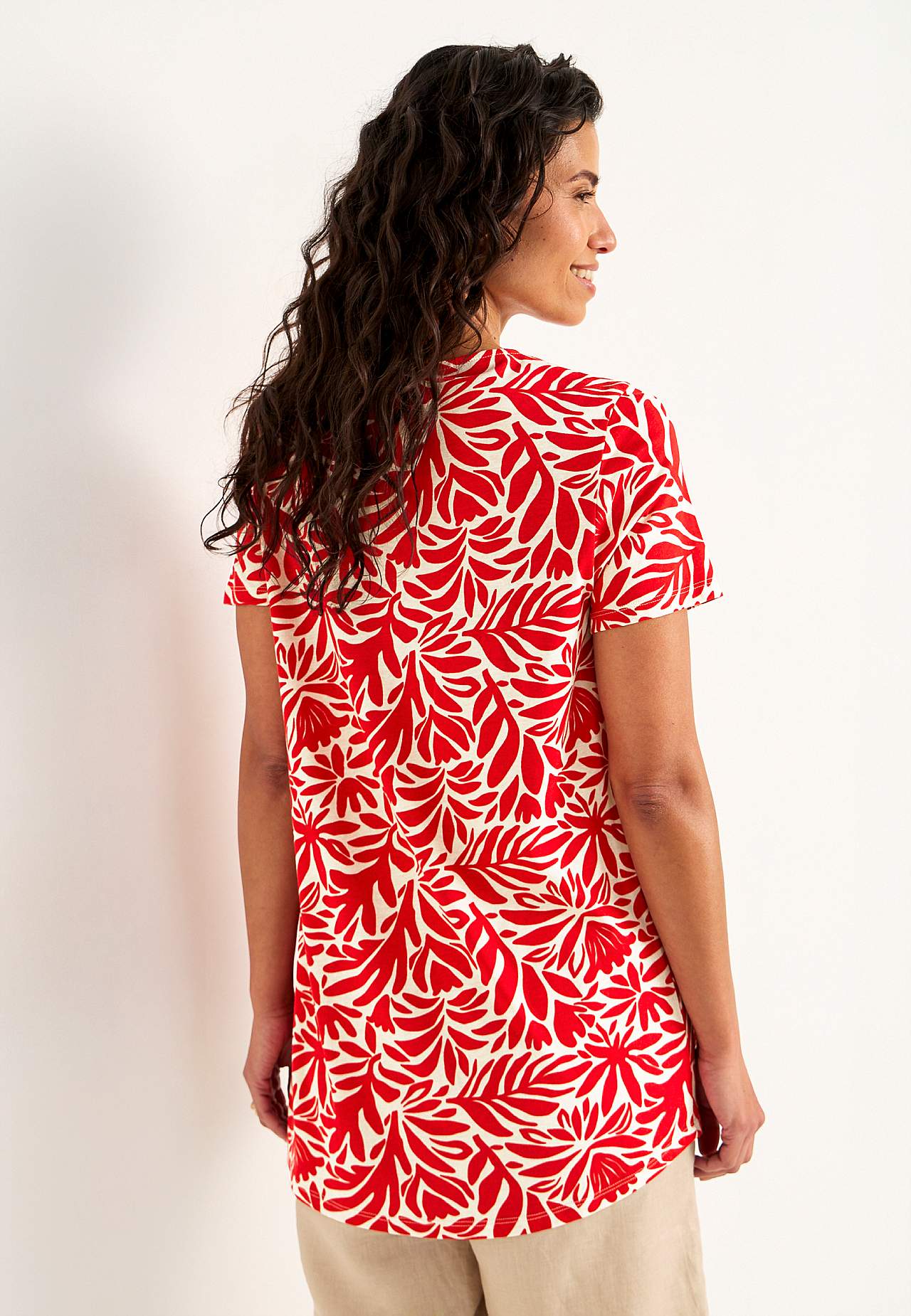 Jersey tuniek met flaterende plooi