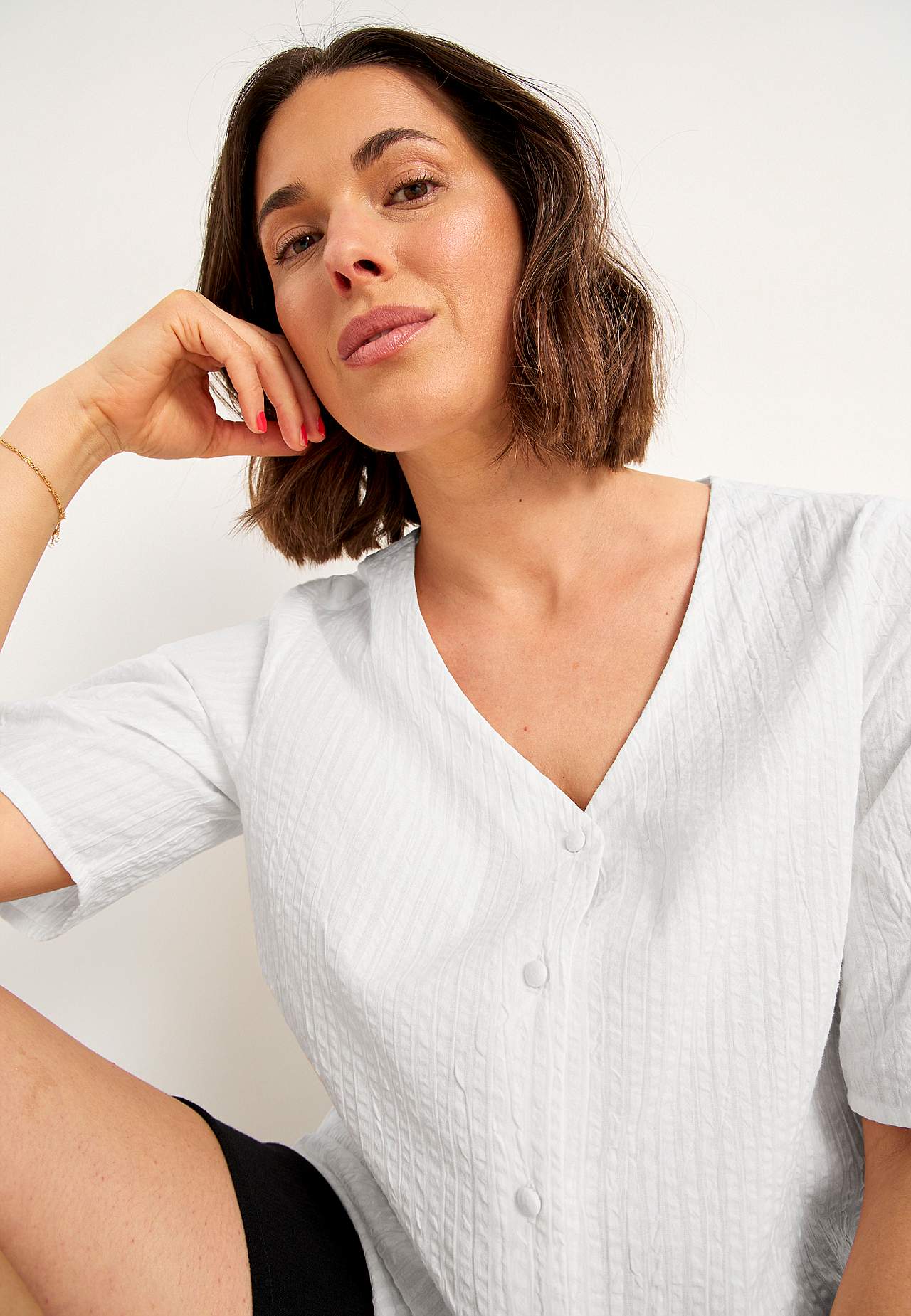 Bloes van seersucker