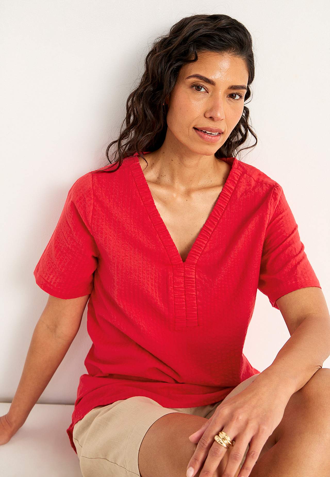 Tuniek van seersucker