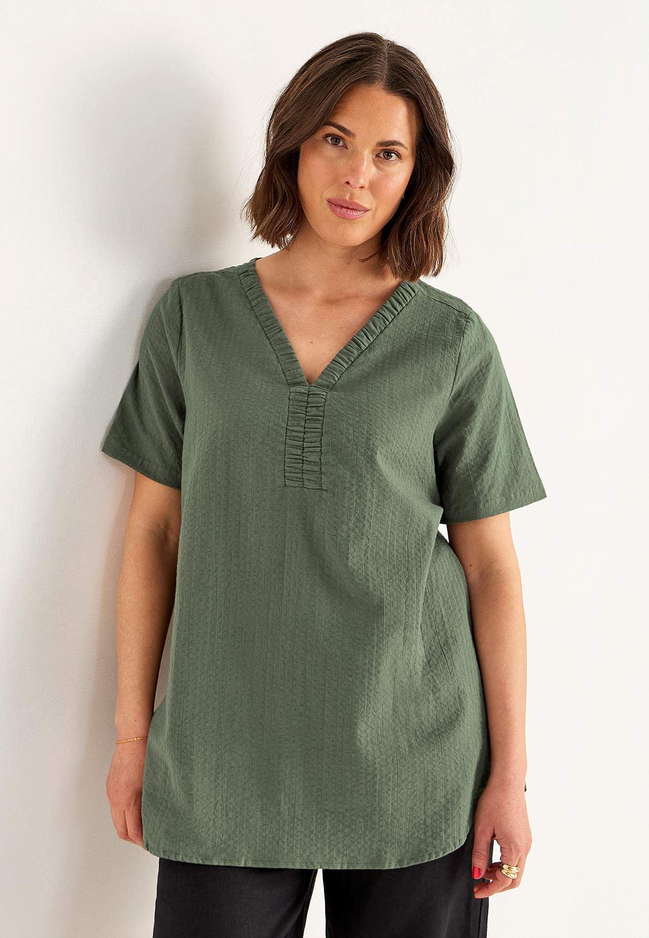 Tuniek van seersucker